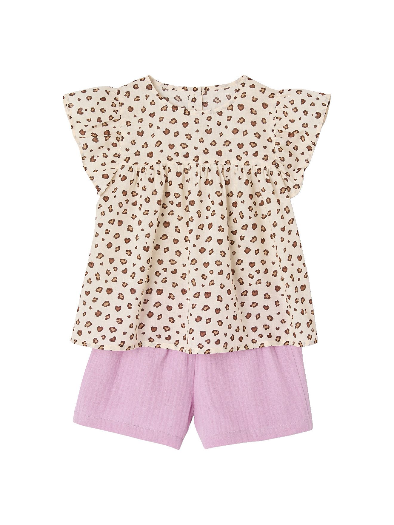 Kleid & Hose Mädchen-Set: geblümte Bluse & Musselin-Shorts