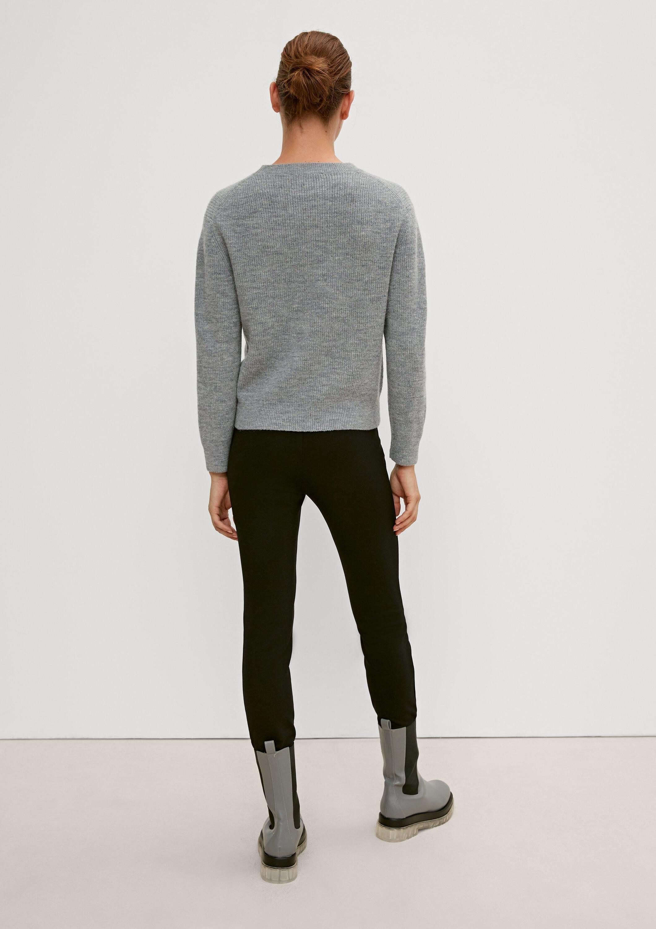 comma Longpullover Strickpullover Softer Pullover aus Wollmix