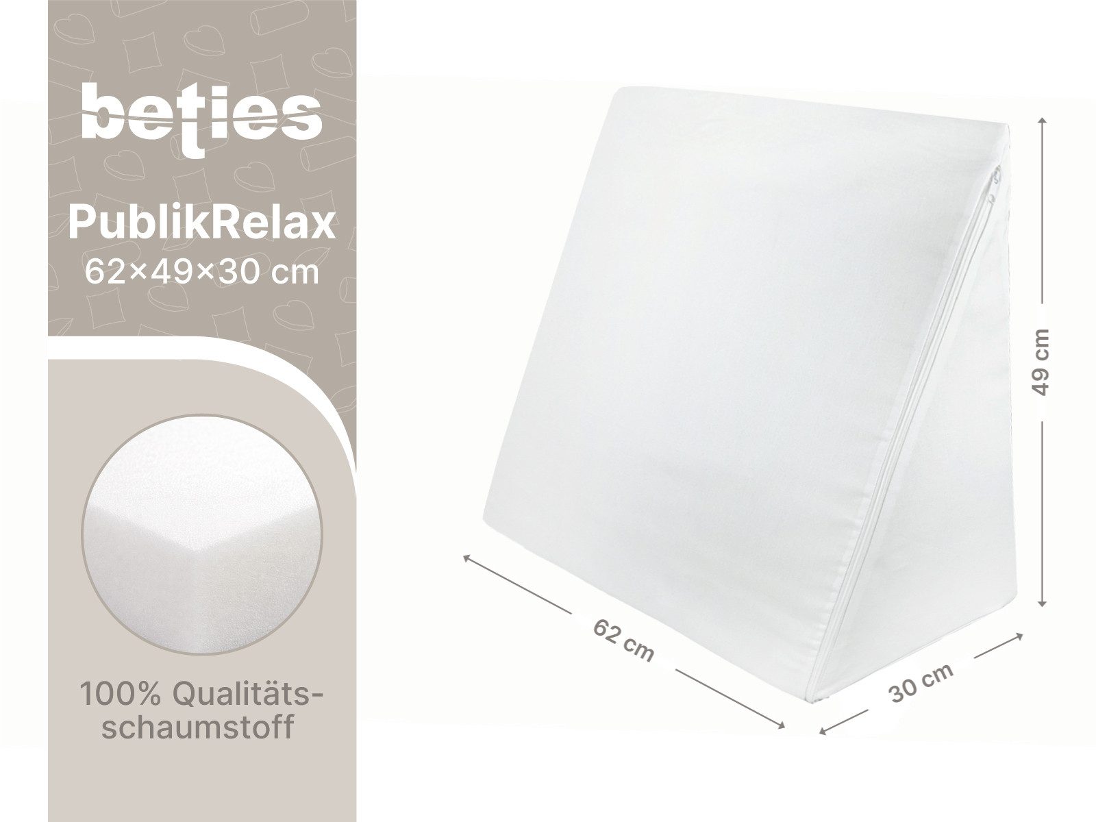 beties Keilkissen PublikRelax, 1-tlg., 1 Stück, 2-in1 Sitz- und Liegekissen – Bild 3 von 5
