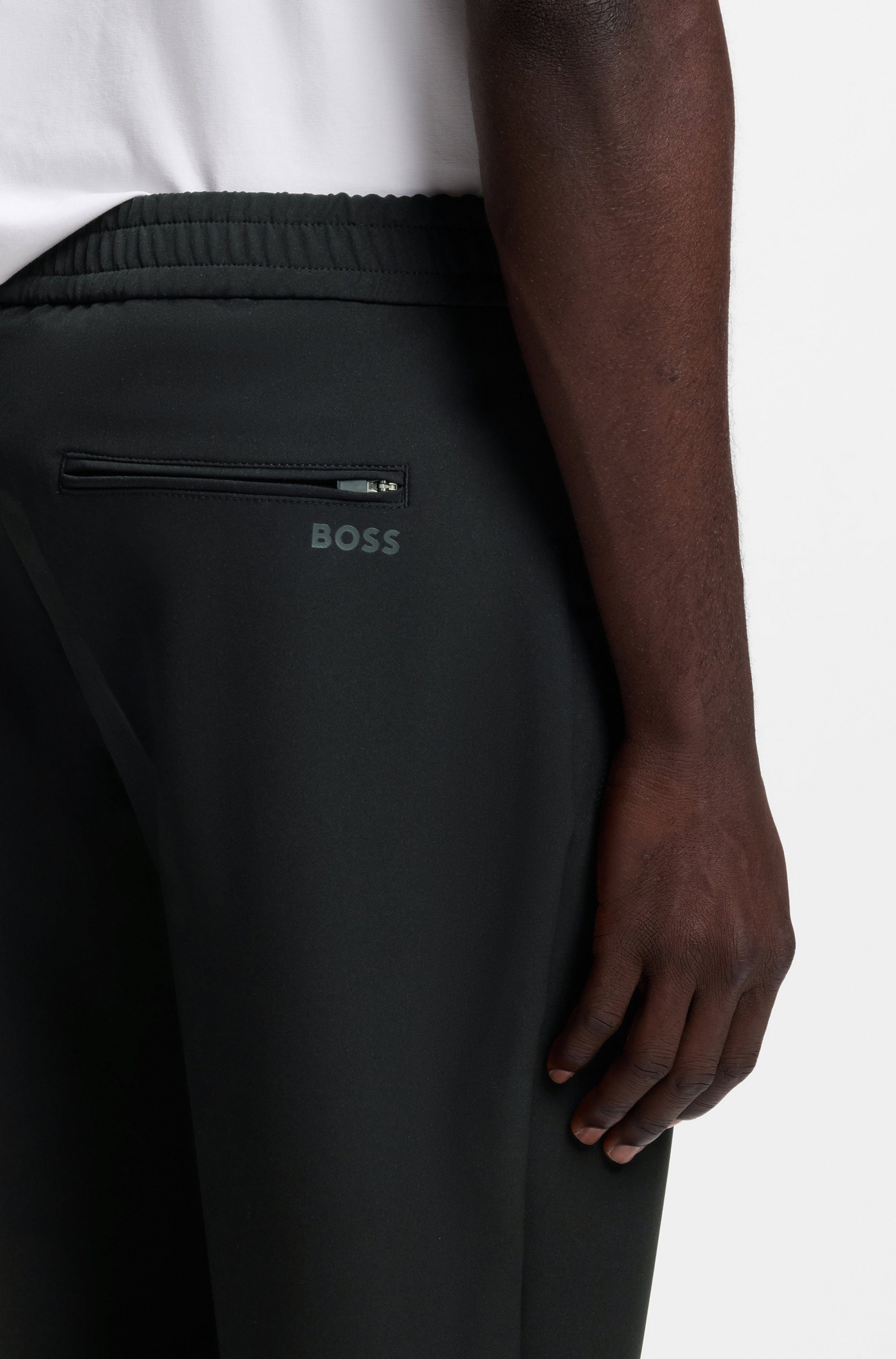 BOSS GREEN Stretch-Hose T Flex mit elastischem Bund und Kordelzug Stretchhose Businesshose