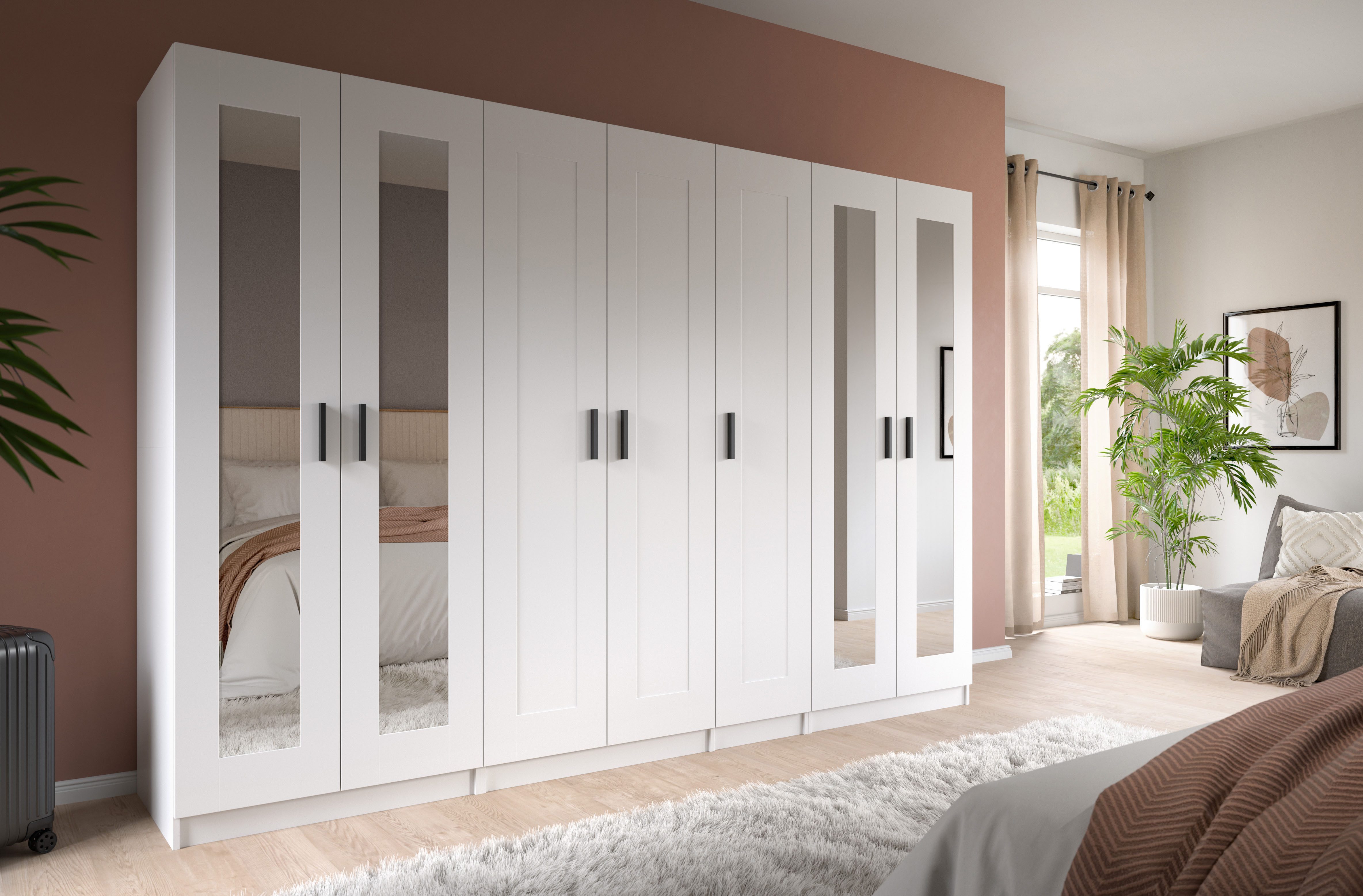 Home affaire Kleiderschrank Farmsen, Schlafzimmerschrank, Garderobe, Schrank (Schrank-Kombi, Schlafzimmer, Garderobenschrank, Flur) Set best. aus: 3 Kleiderschränken, individuell platzierbar