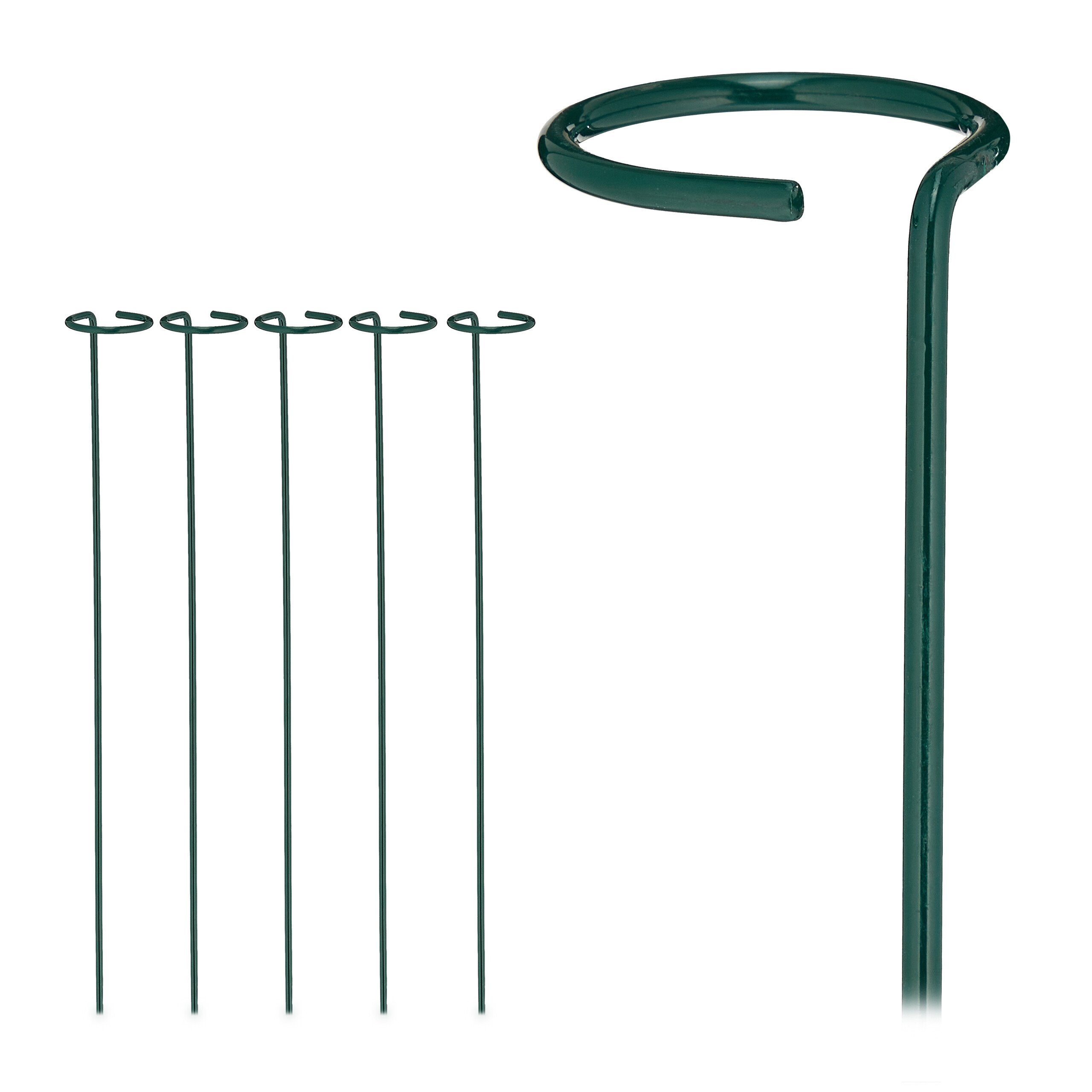 relaxdays Rankhilfe 6er Set Pflanzstäbe aus Metall, 6 St.