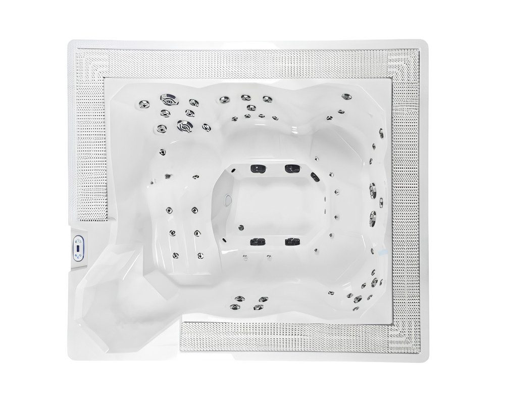 JVmoebel Whirlpool-Badewanne Outdoor Hydromassagewanne aus Acryl in Weiß mit integrierter Heizung, Made in Europe