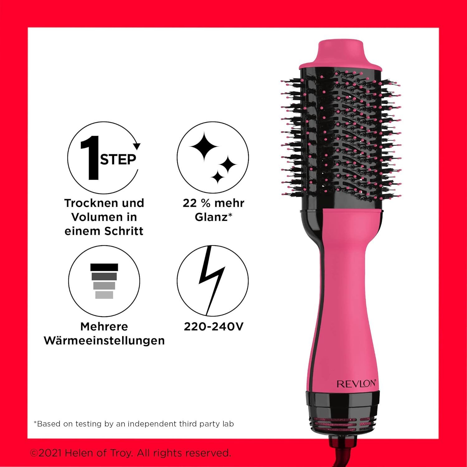 Revlon Haartrockner Revlon Salon One-Step Volumiser - Pink (RVDR5222PE), 820,00 W, 2-in-1 Haartrockner und Volumiser