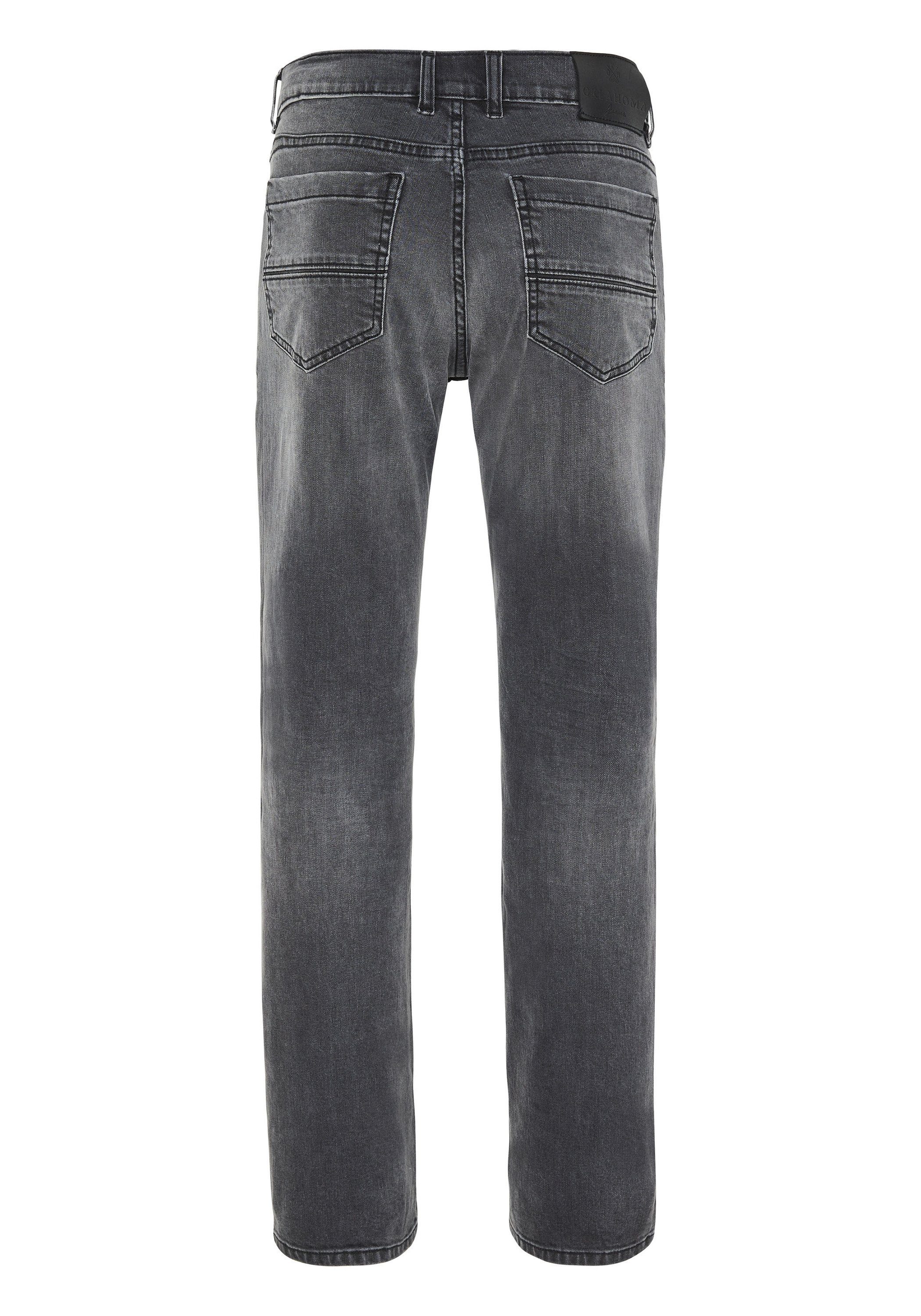 Oklahoma Jeans Straight-Jeans aus hellgrauem Denim günstig online kaufen