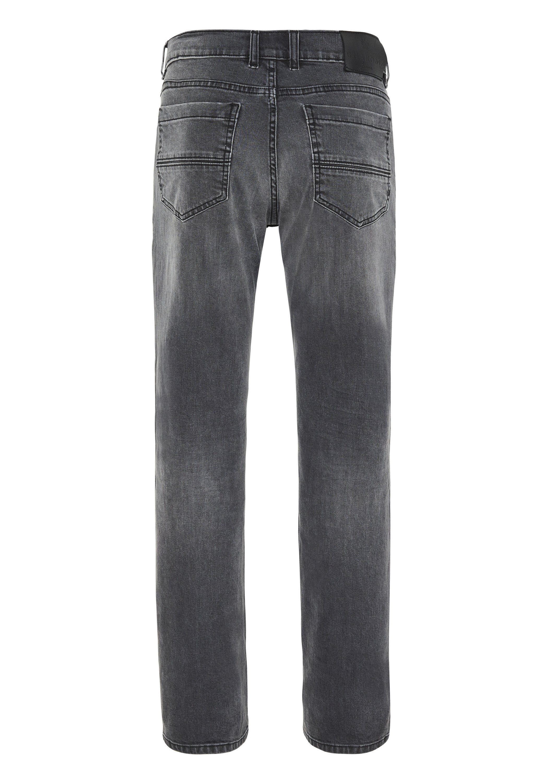 Oklahoma Jeans Straight-Jeans aus hellgrauem Denim (1-tlg)