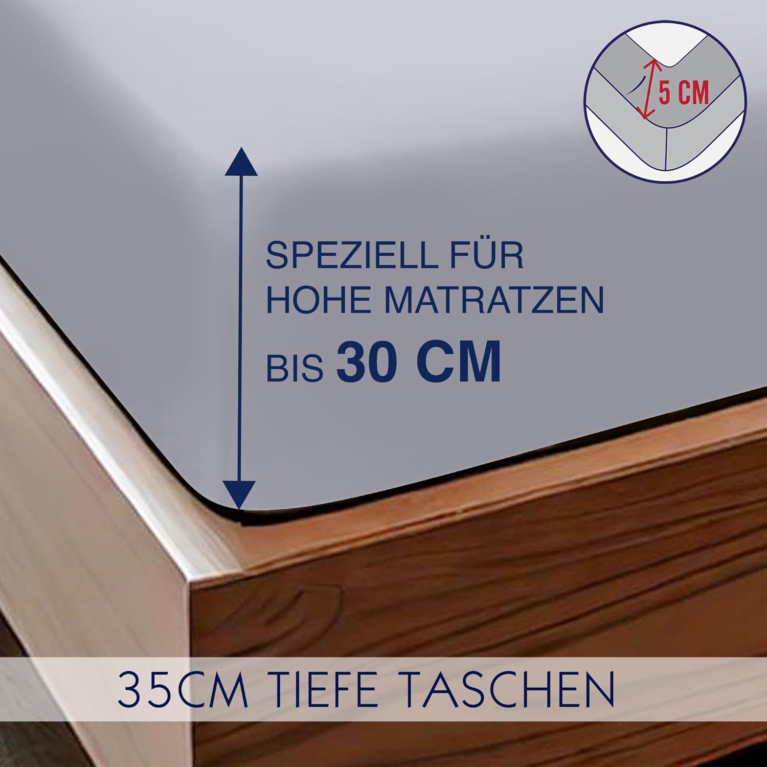 BARBONS Spannbettlaken Mikrofaser Bettlaken, 35 cm Tiefe Spannbetttuch, Gebürstete Polyester, (1 Stück), Topper – Bild 5 von 5