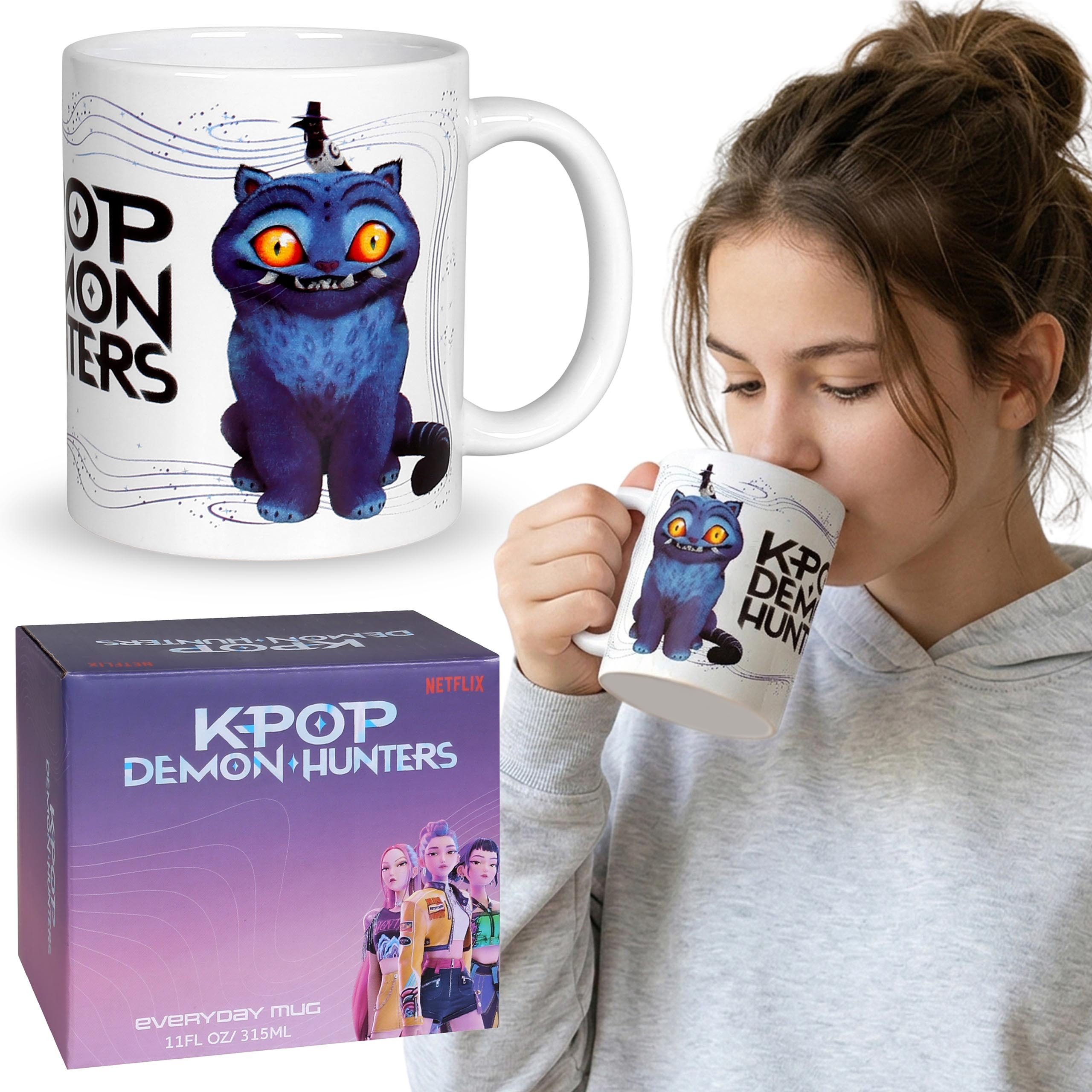 Sarcia.eu Dekobecher K-Pop Demon Hunters Blaue Katze Keramikbecher 315 ml