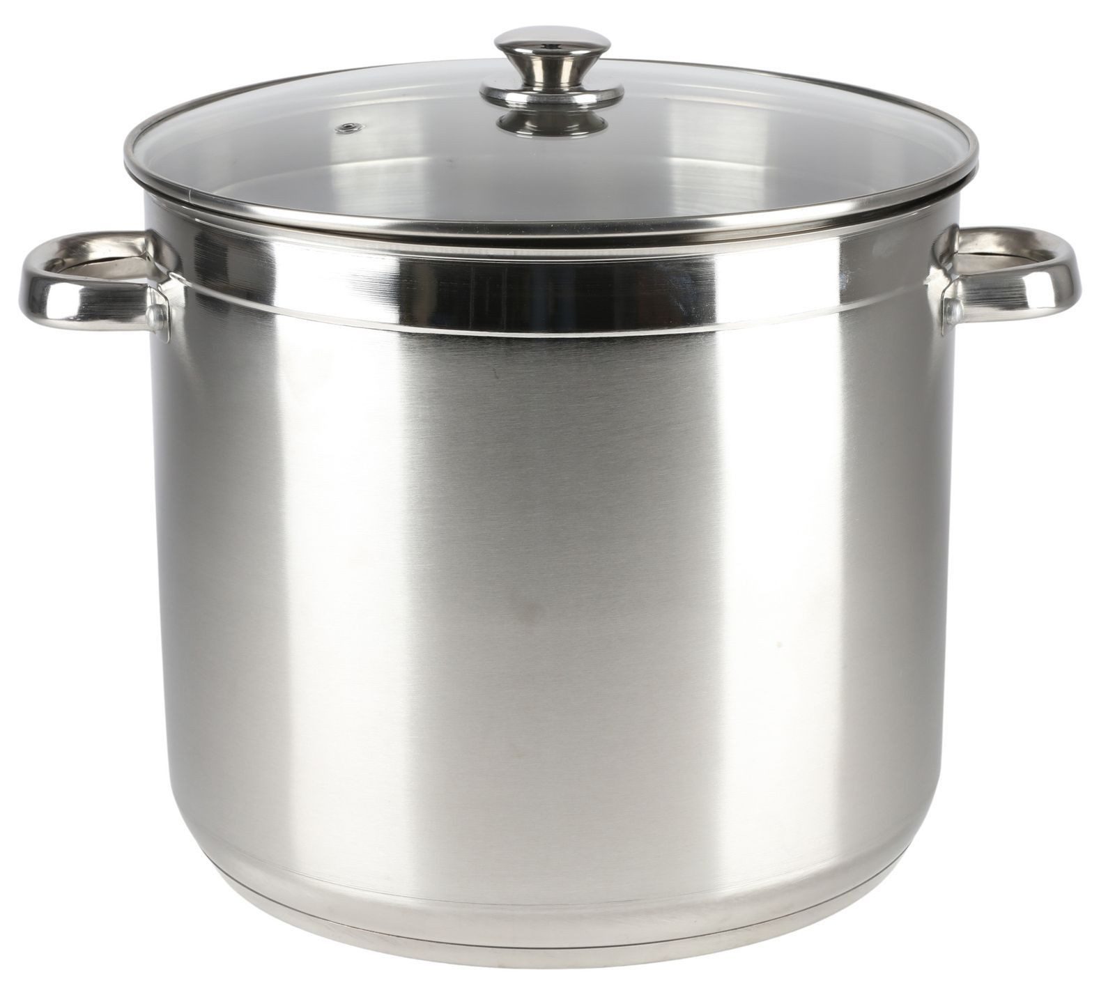 BURI Kochtopf Edelstahl-Kochtopf 20 Liter mit Glasdeckel Suppentopf Gulaschtopf, Edelstahl
