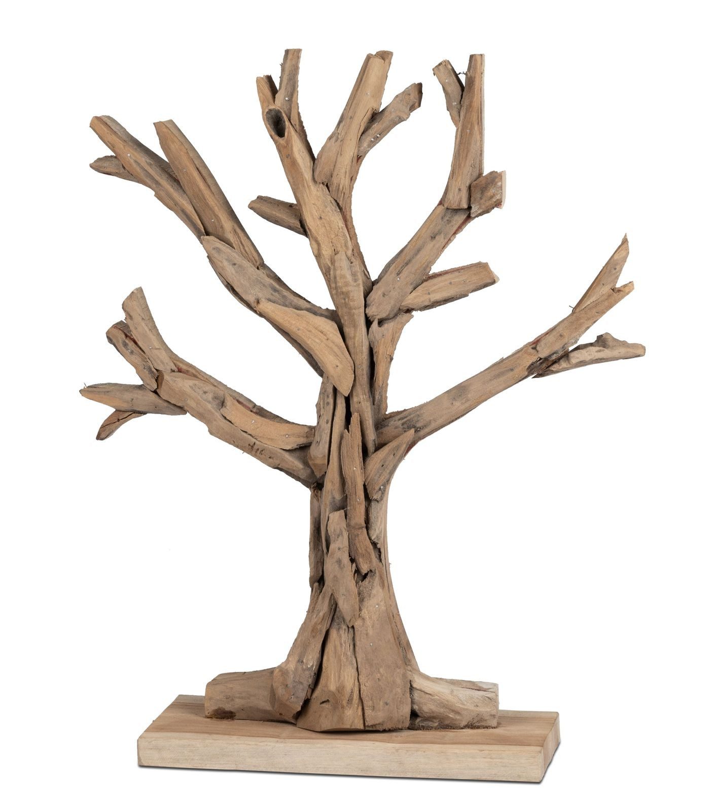 formano Skulptur Teakholz Deko Objekt Baum Skulptur aus massivem Teak Holz 40 cm