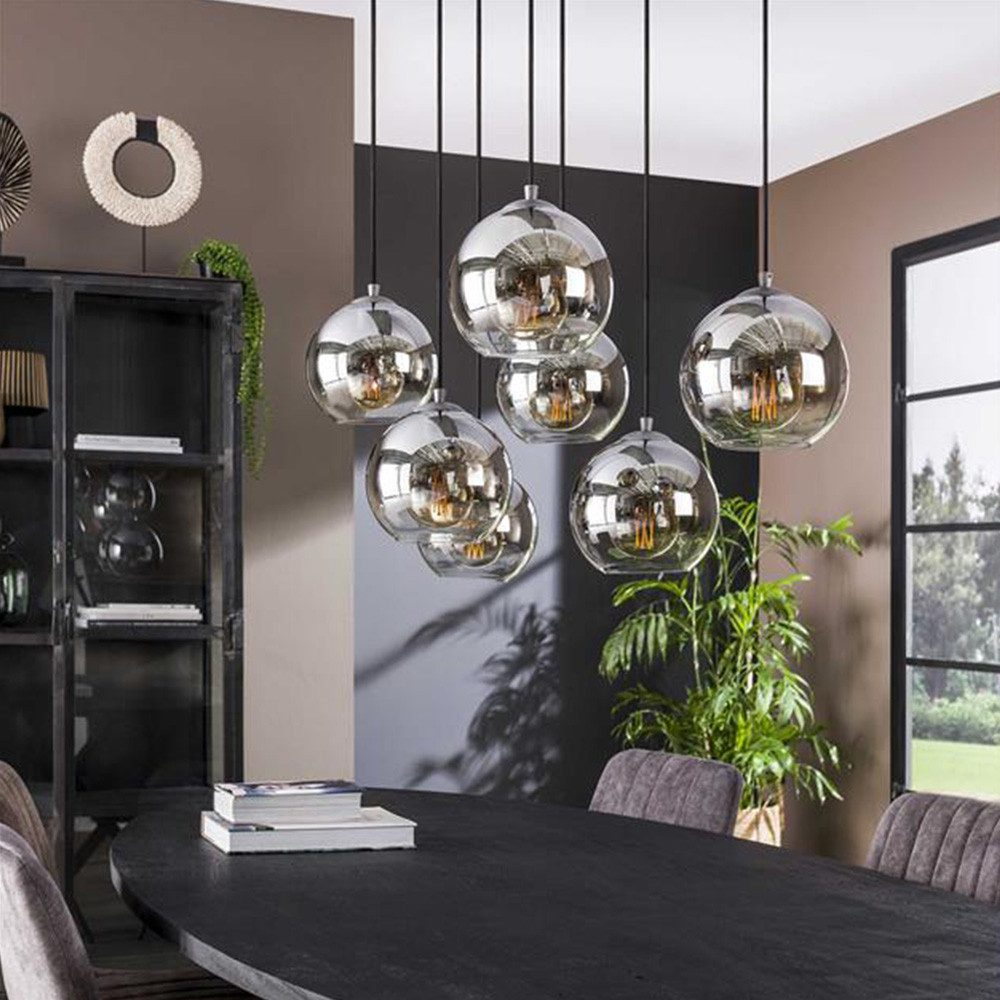 famlights Pendelleuchte famlights, Pendelleuchte Leana in Transparent E27 7-flammig