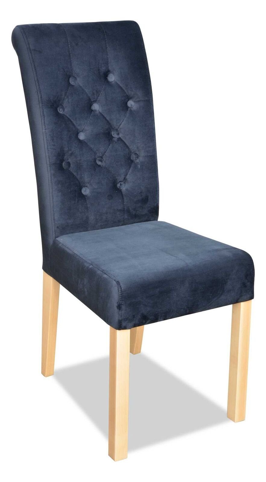 JVmoebel Stuhl Klassische Stuhl Designer Holzstuhl Esszimmerstuhl Luxus Holz Neu (1 St) Blau/Braun