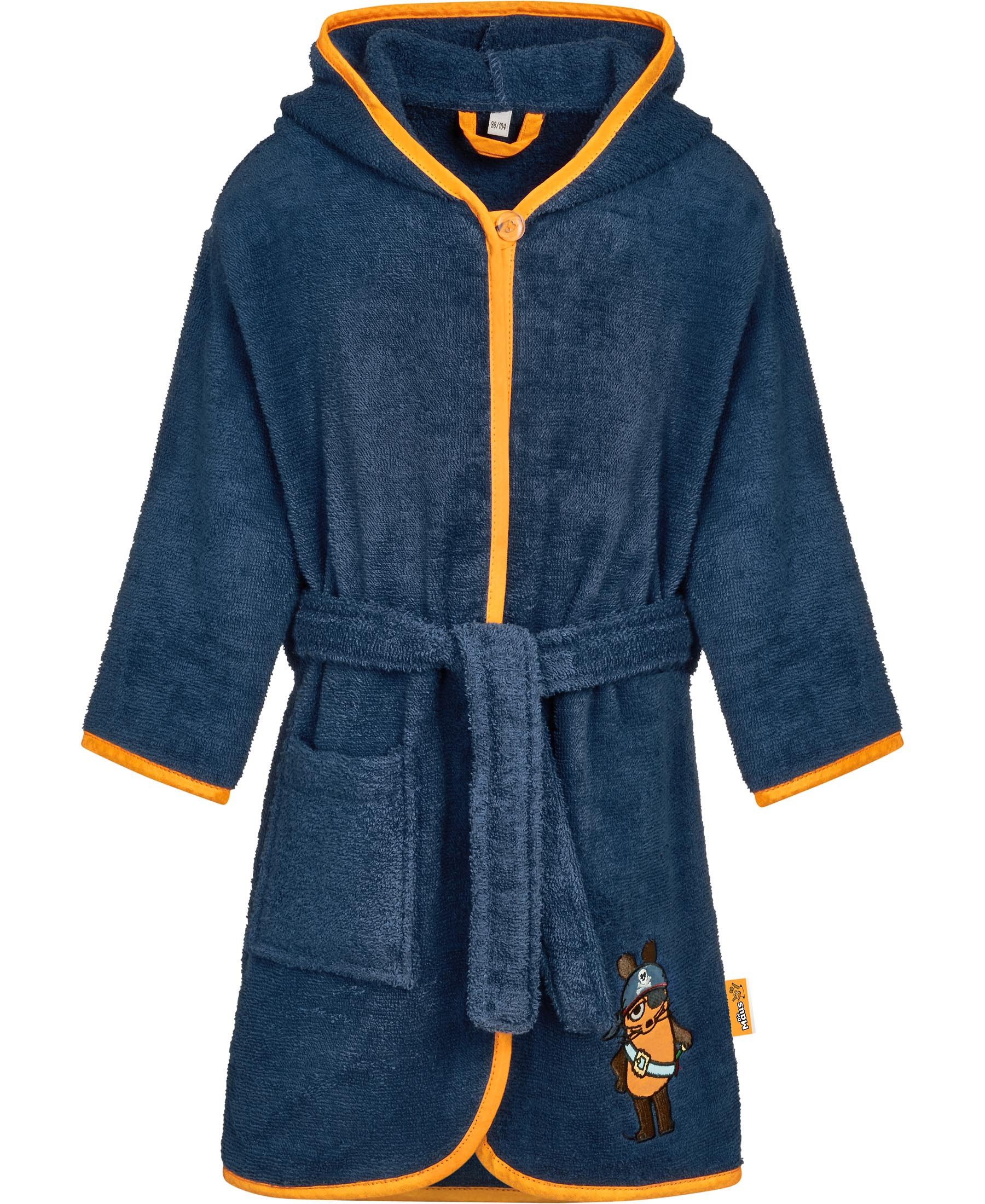 Playshoes Kinderbademantel Frottee-Bademantel DIE MAUS Pirat