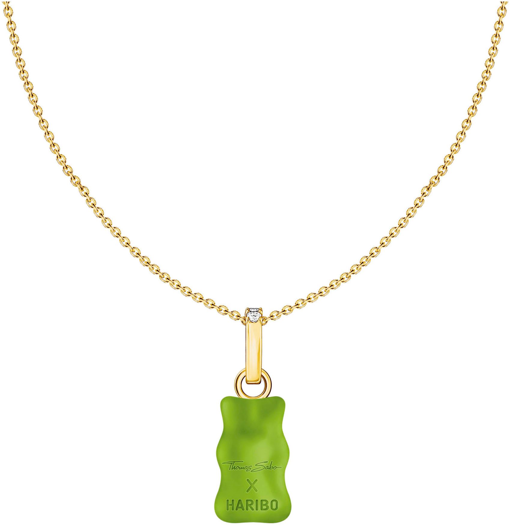 THOMAS SABO Kette mit Anhänger THOMAS SABO x HARIBO Schmuck: Kette mit Goldbär, mit Kristallglas, Zirkonia (synth)