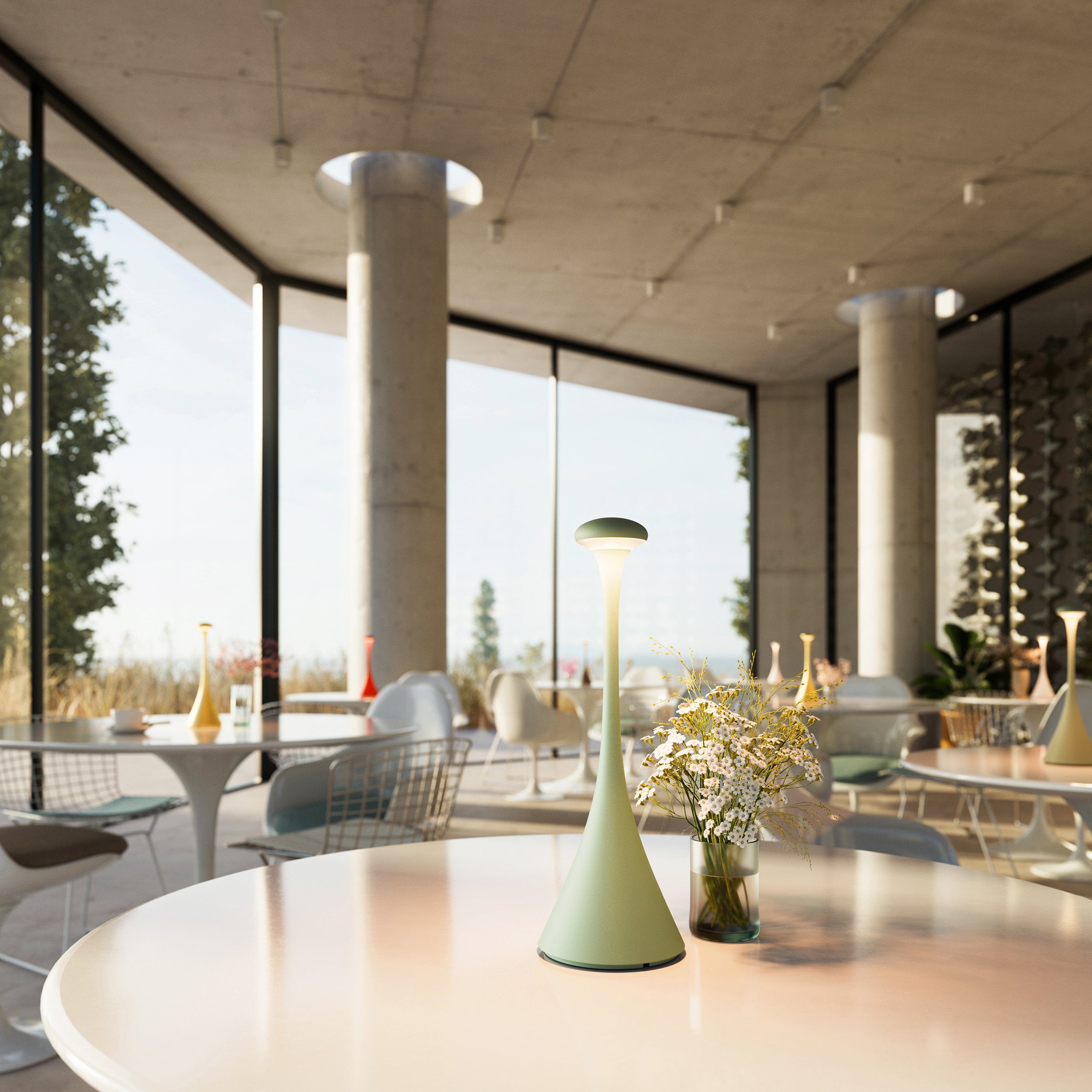 SIGOR LED Tischleuchte Akku-Tischleuchte NUDROP salbeigrün, Dimmbar, LED fe günstig online kaufen