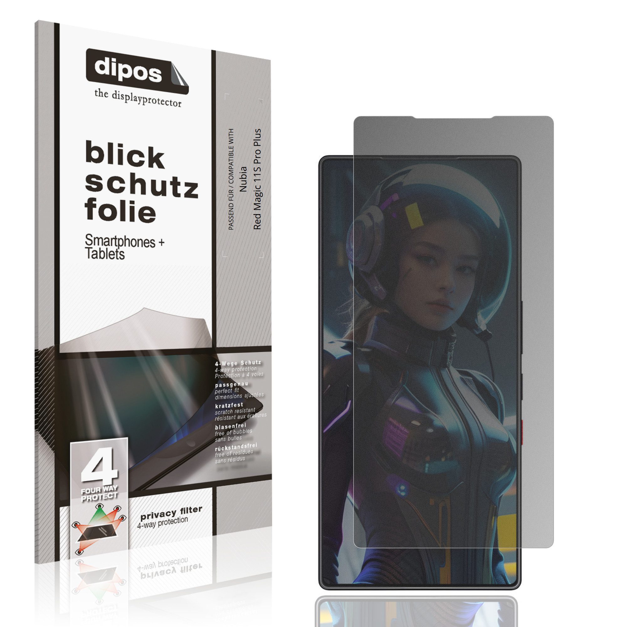dipos Displayschutzfolie Schutzfolie für Nubia Red Magic 11S Pro Plus, 1 Stück, Displayschutz Schutz Folie Made in Germany