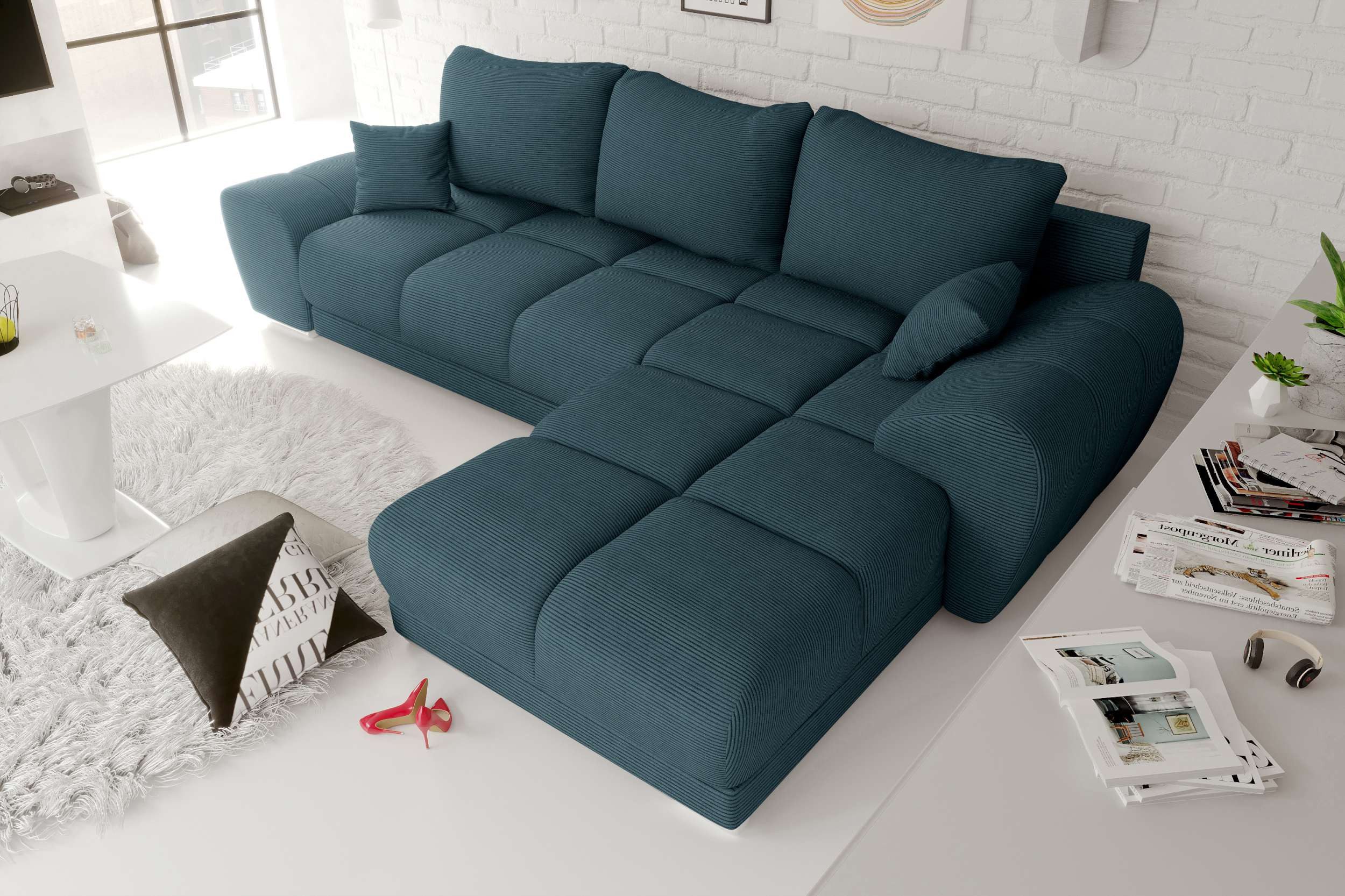 99rooms Ecksofa Antalya, Sofa L-Form, Eckcouch, mit abnehmbaren Kissen, Sch günstig online kaufen