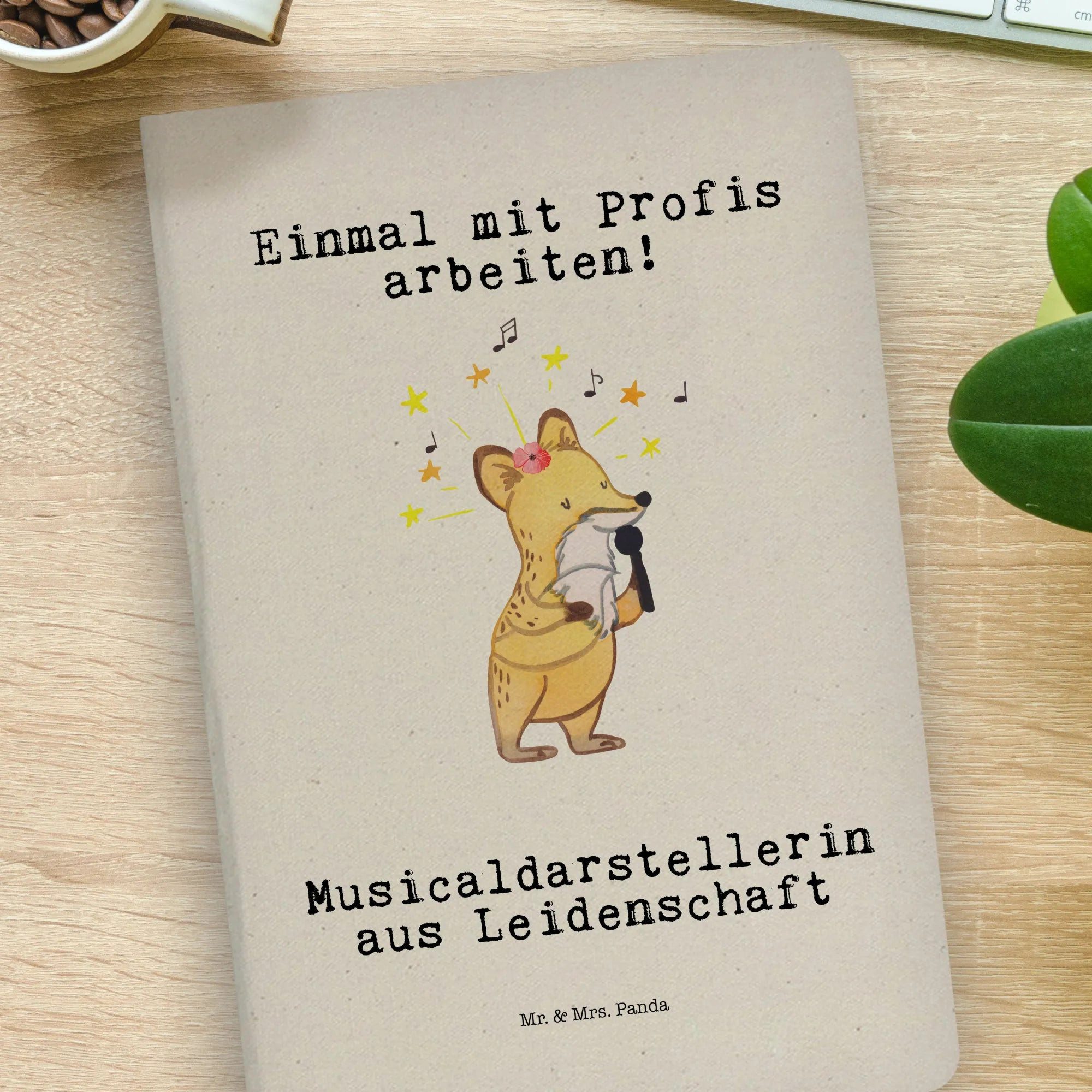 Thumbnail - Mr. & Mrs. Panda Notizbuch Musicaldarstellerin Leidenschaft - Transparent - Geschenk, Rente, DIN Mr. & Mrs. Panda, Echte...