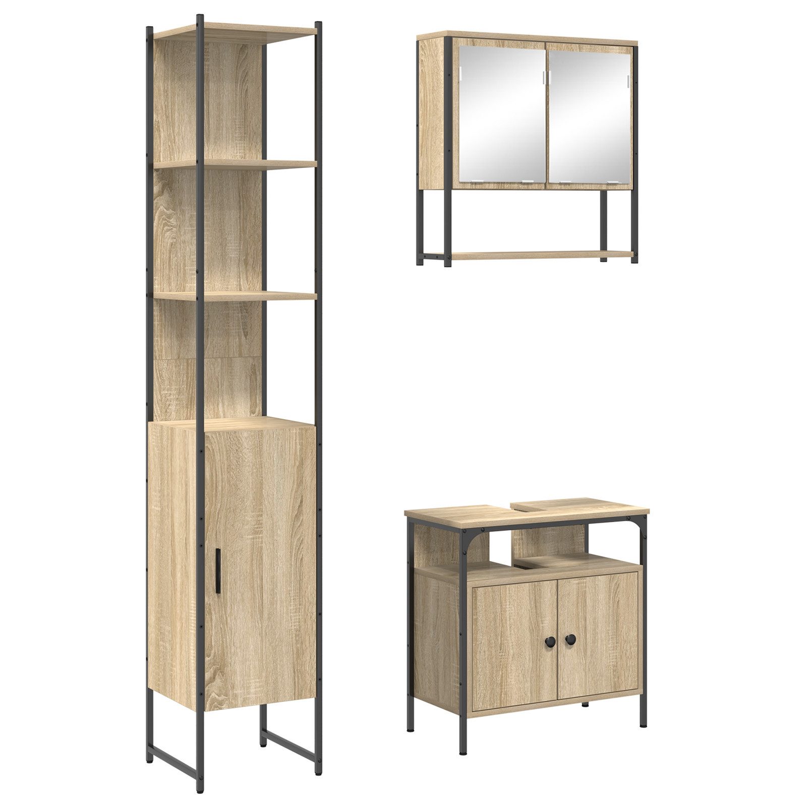 vidaXL Badezimmer-Set Badezimmermöbel Set 3 pcs günstig online kaufen