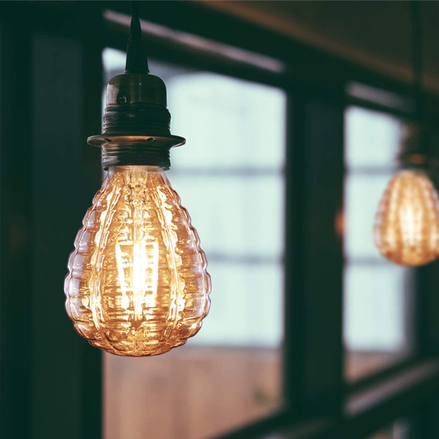 ZMH LED-Leuchtmittel Granatenform E27, LED Glühbirne 4 W, 300 lm, 2700 K warmweiß, E27, 1 St., Warmweiß, Vintage Filament, goldfarben, nicht dimmbar