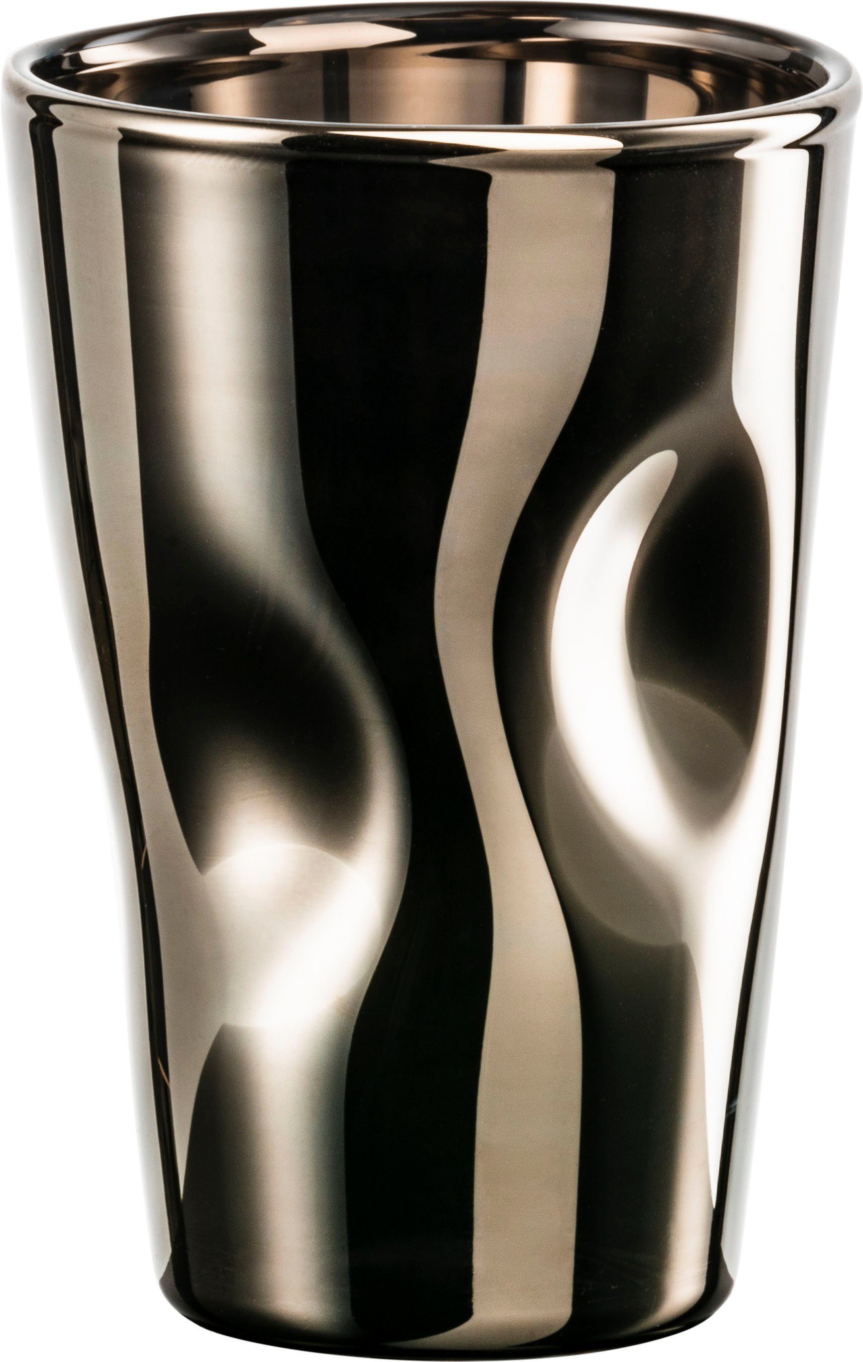 Eisch Espressoglas UNIK, Borosilikatglas, veredelt mit echtem Platin, 2- teilig, 100 ml, Bei einer Höhe von 8,5 cm beträgt das Volumen des Glases  100ml.