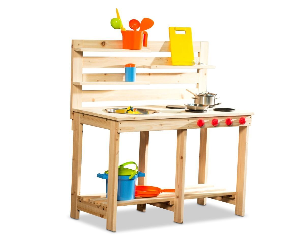 Coemo Outdoor-Spielküche Holz / MDF, Outdoor-Spielküche Matschküche offene  Bauweise online kaufen | OTTO