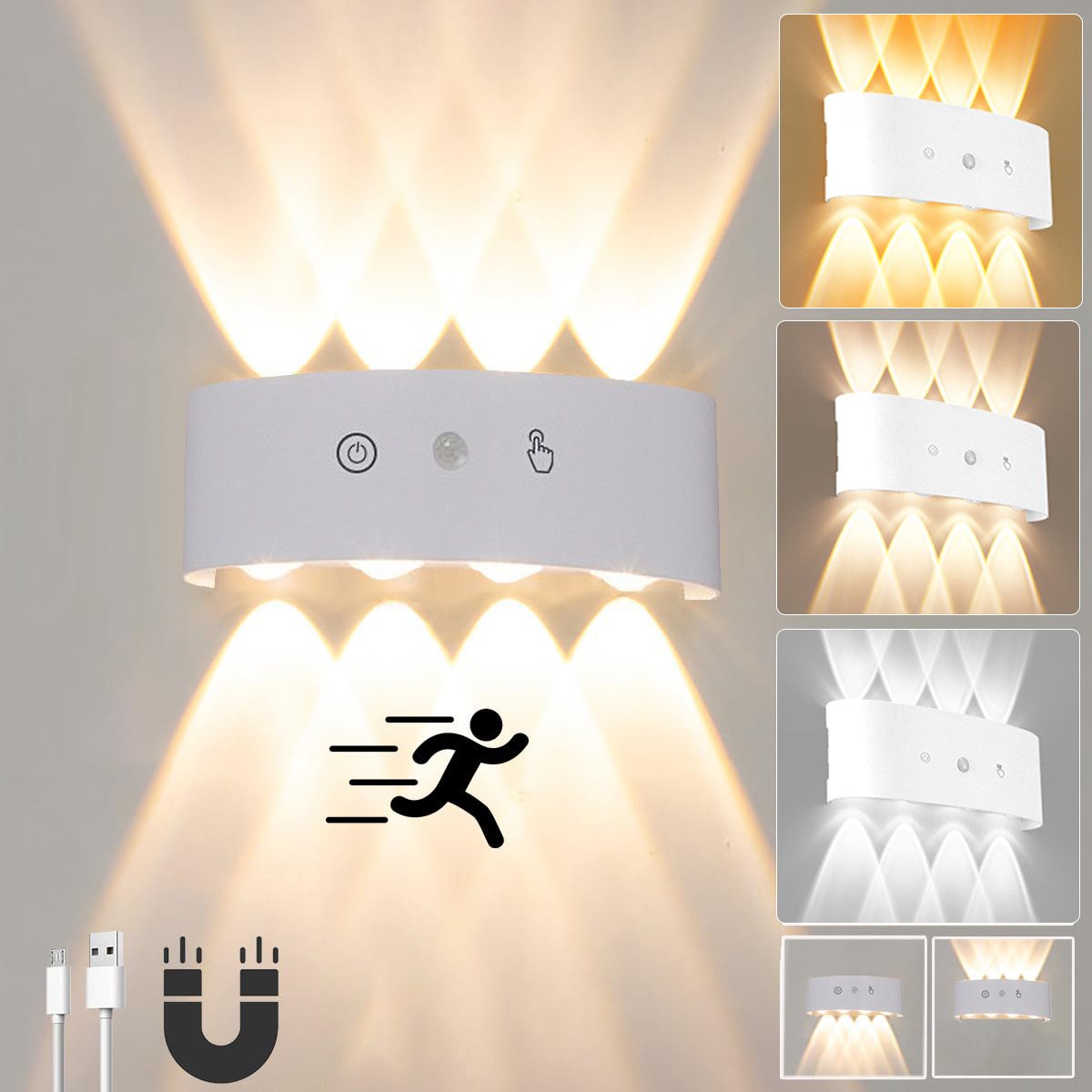 BlingBin LED Wandleuchte LED Wandlampe mit Bewegungsmelder, LED Touch Dimme günstig online kaufen