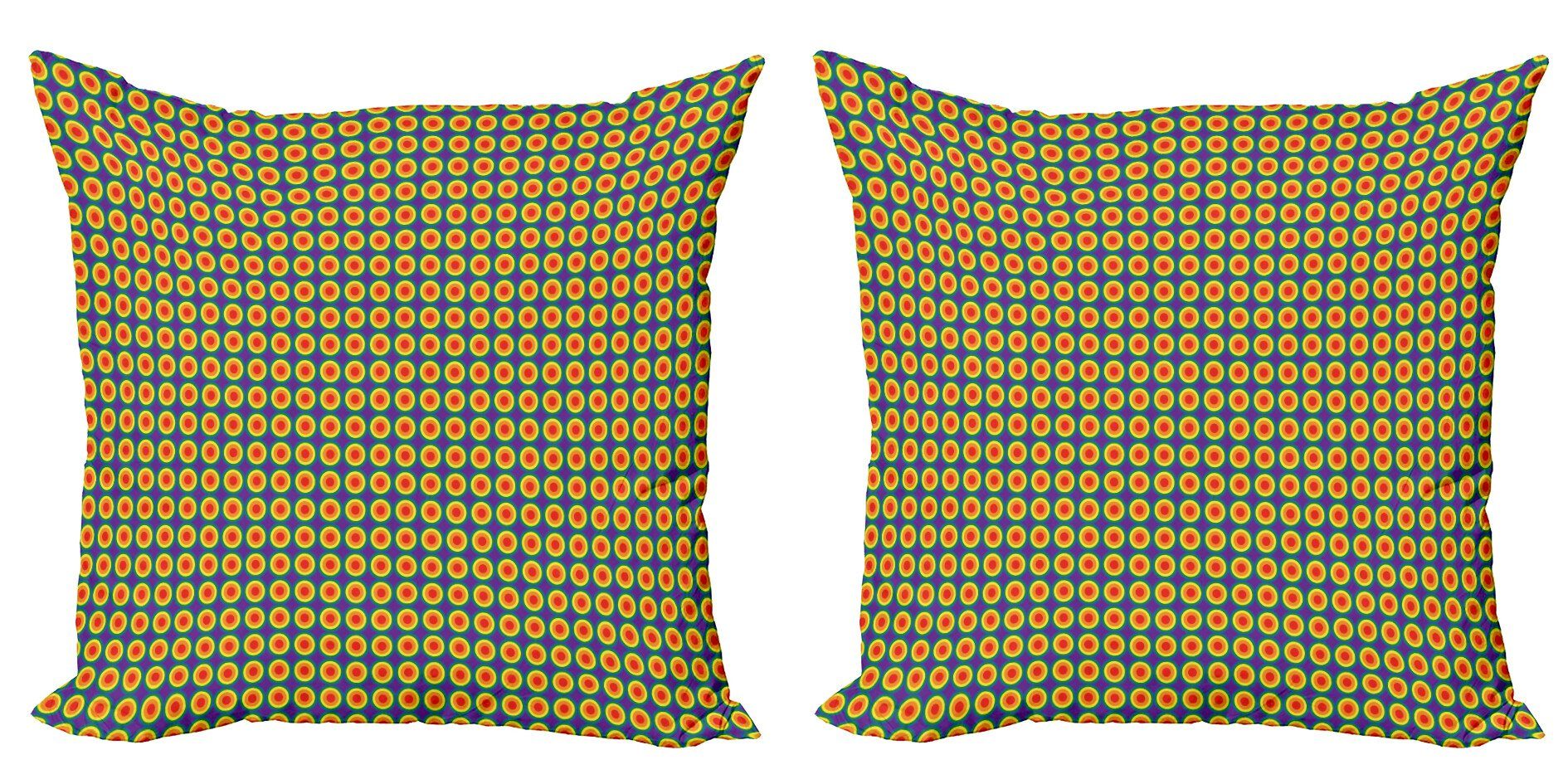 Abakuhaus Digitaldruck, Doppelseitiger (2 Modern Stück), Accent Kreisregenbogen-Farben Kissenbezüge Kreise