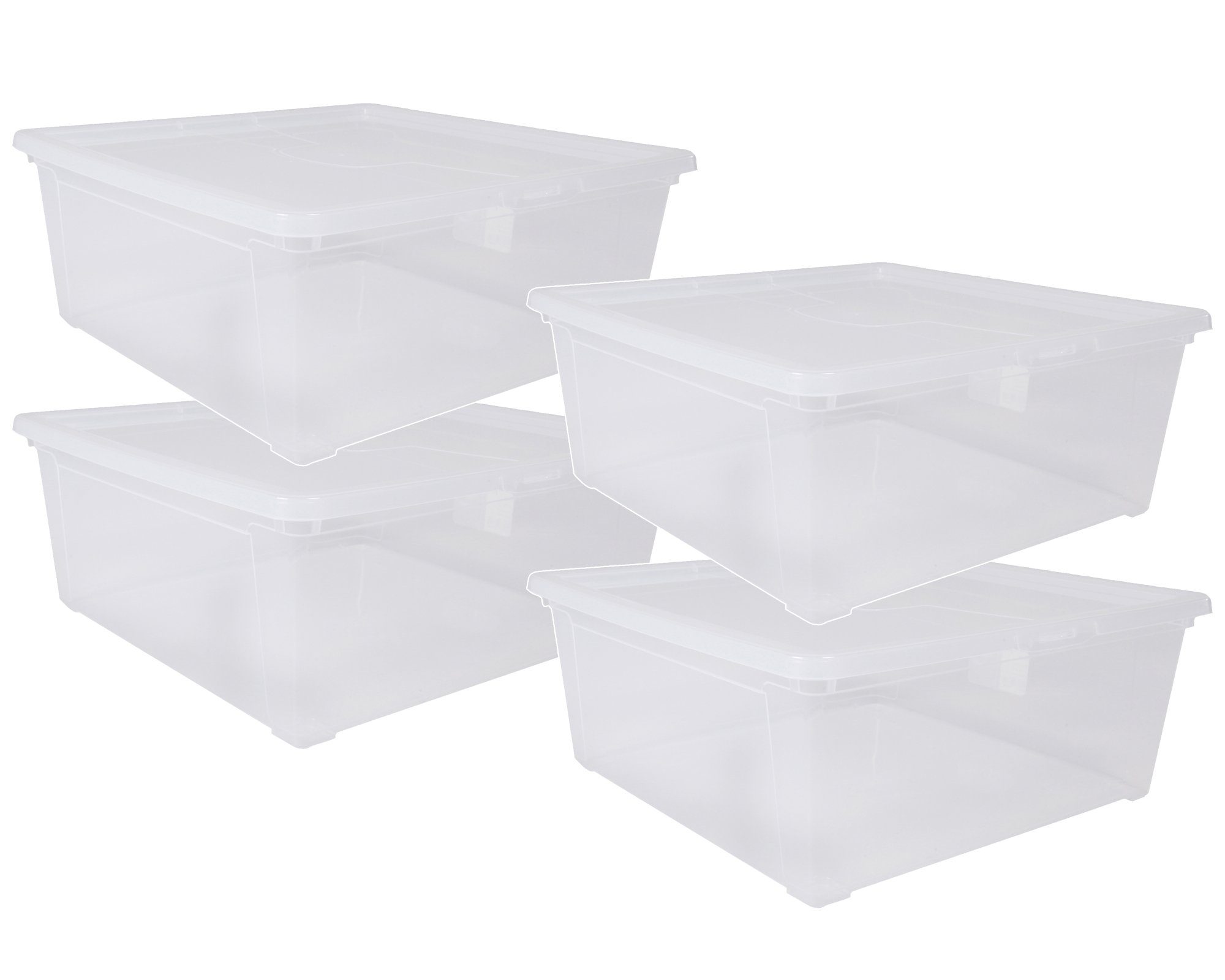 ONDIS24 Aufbewahrungsbox Aufbewahrungsbox Lagerbox Allzweckbox Easy L (4 St), durchsichtig, nestbar