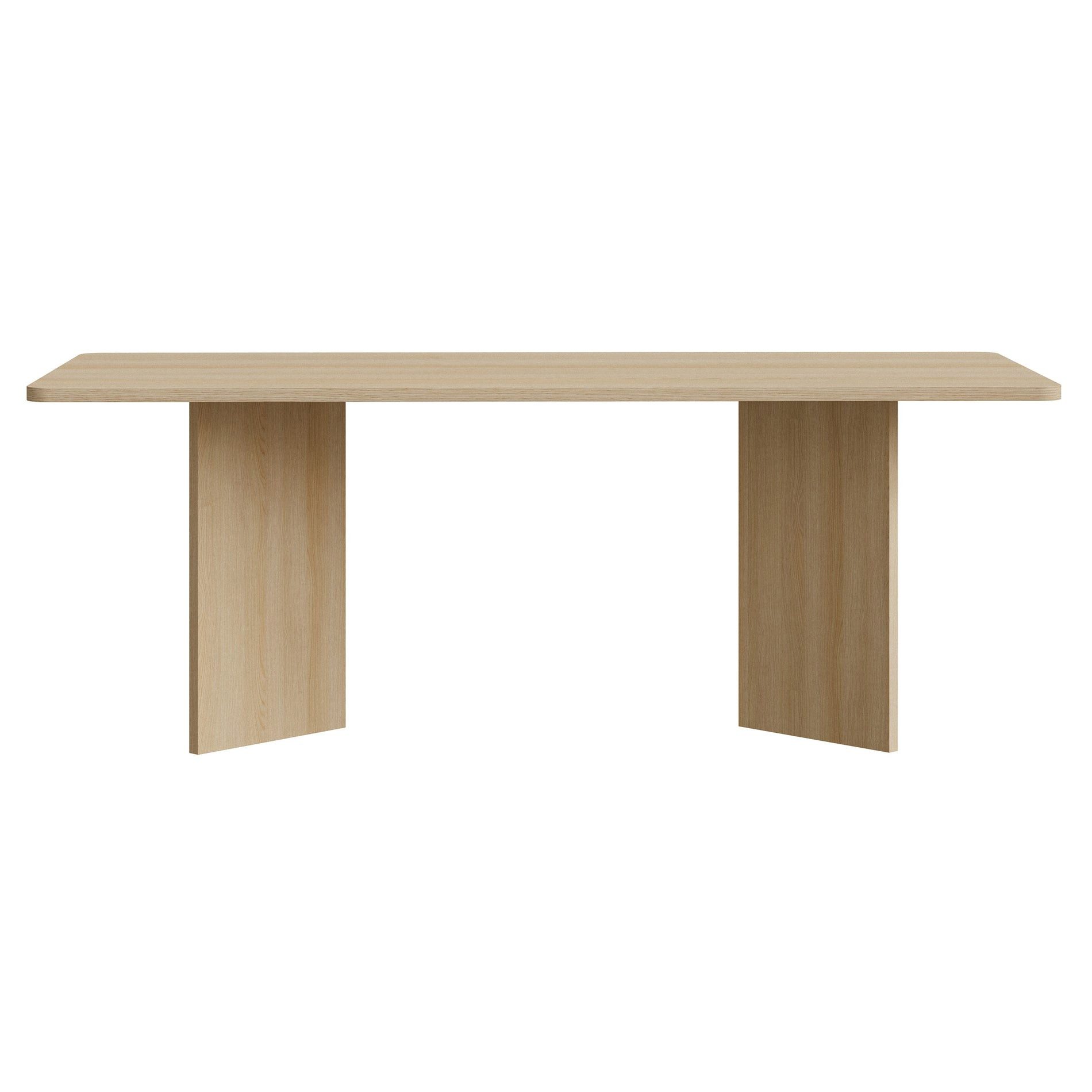 Selsey Esstisch QUBEO, rechteckig mit abgerundeten Kanten und Wangengestell 204×90 cm