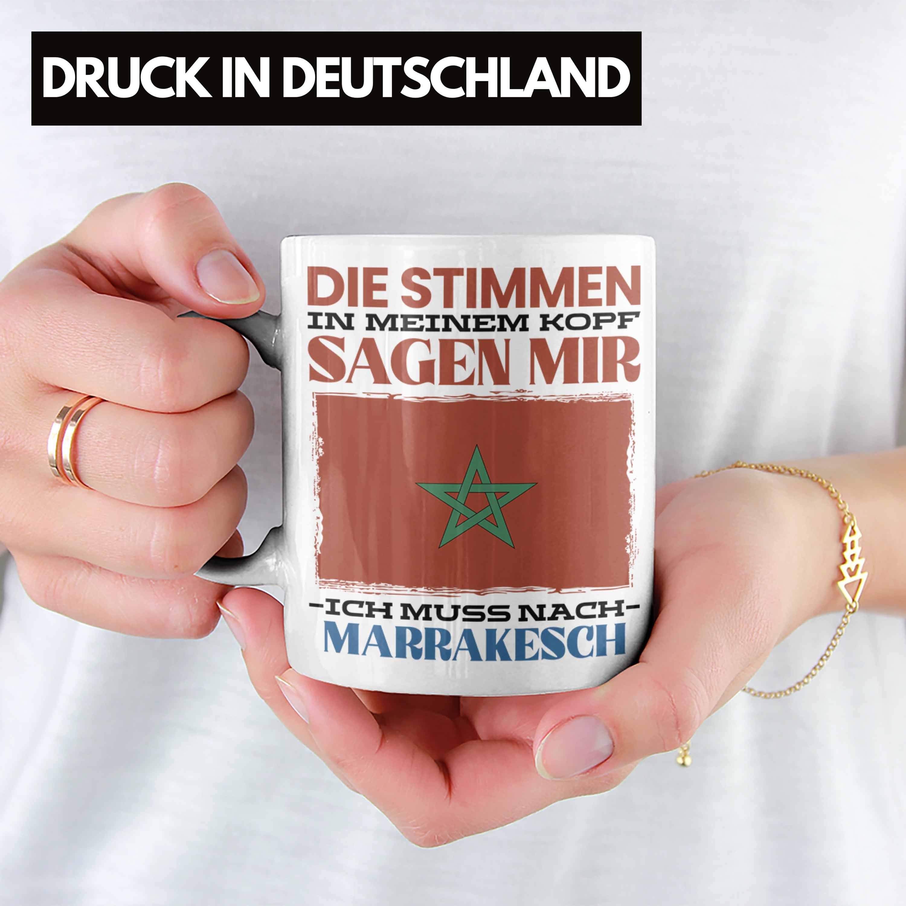 Marrakesch Heimat Ge - Geschenk Trendation Urlaub Trendation Tasse Spruch Marokko Tasse Weiss