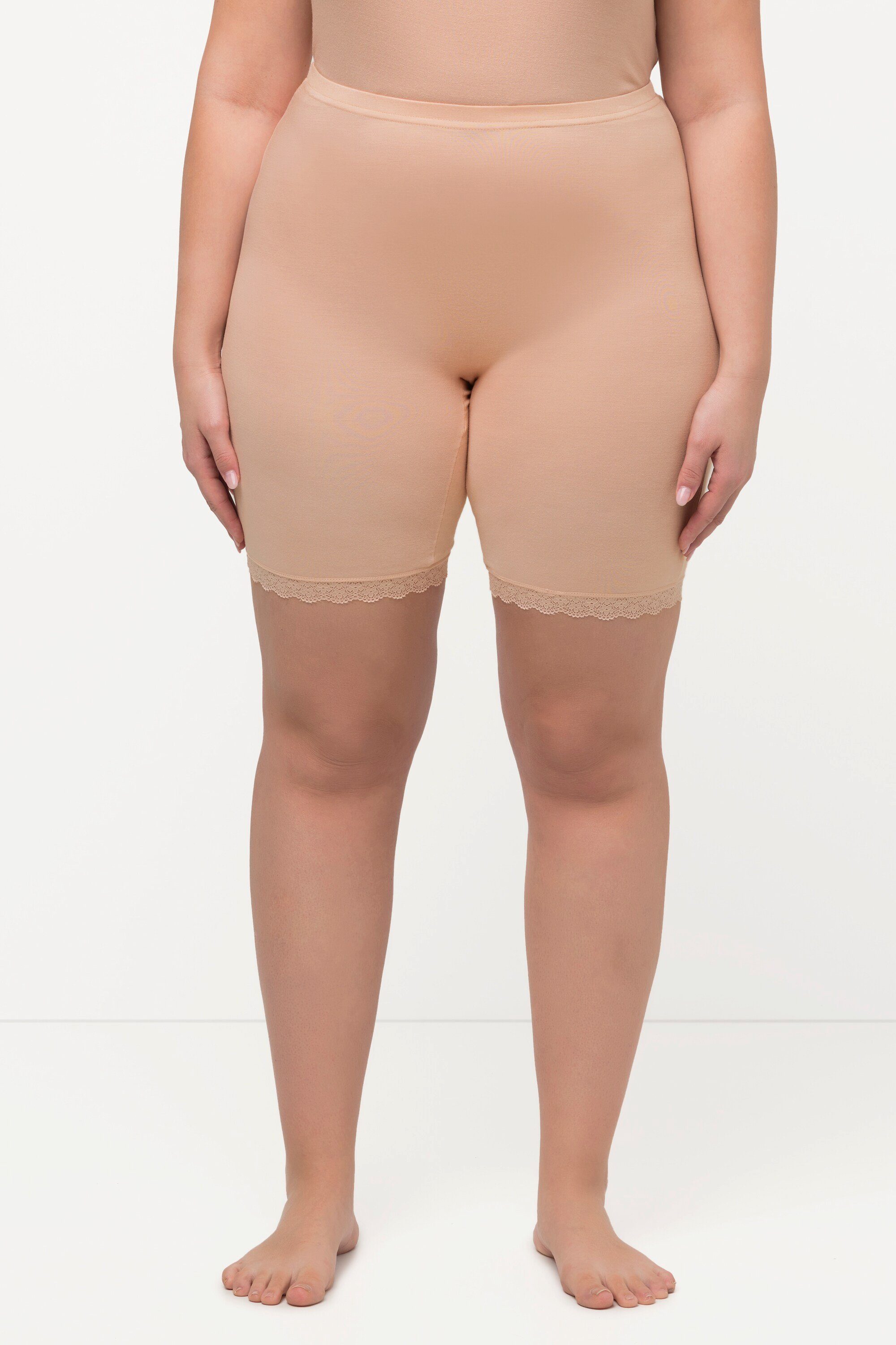 Ulla Popken Radler champagner Radlerhose Bambusqualität Spitzensaum