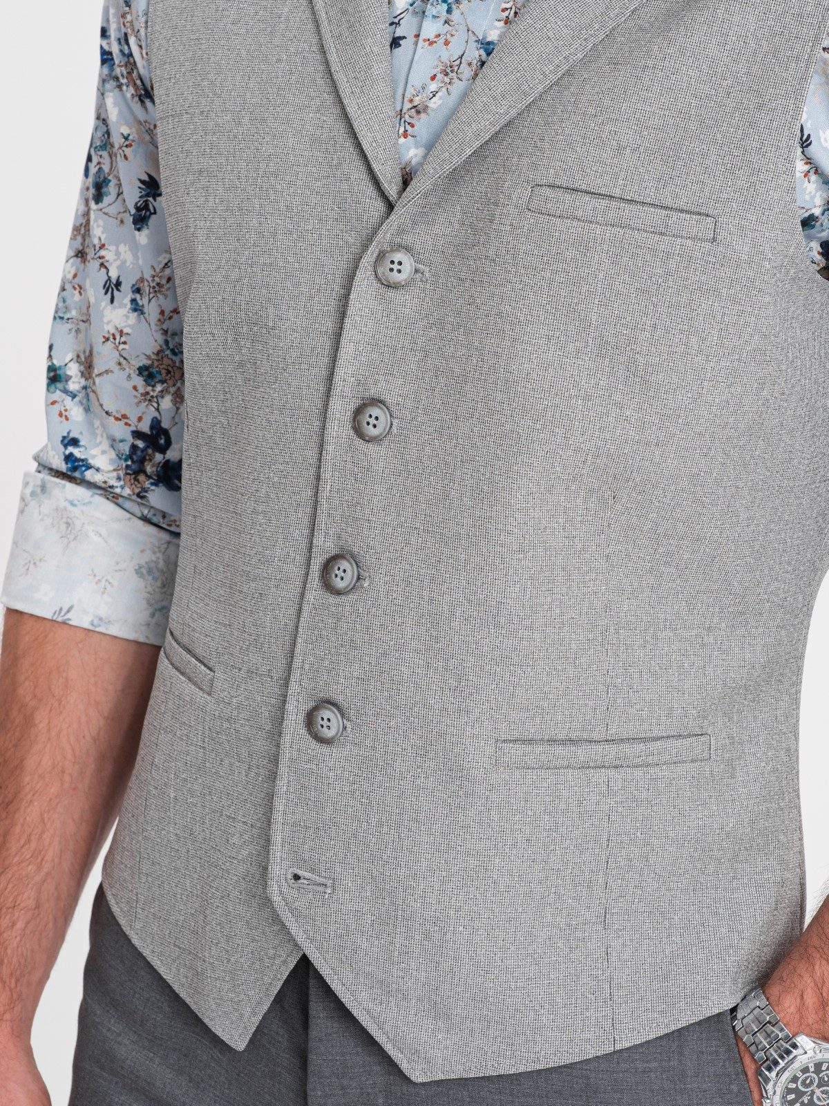 OMBRE Anzugweste Herrenanzugweste mit Kragen