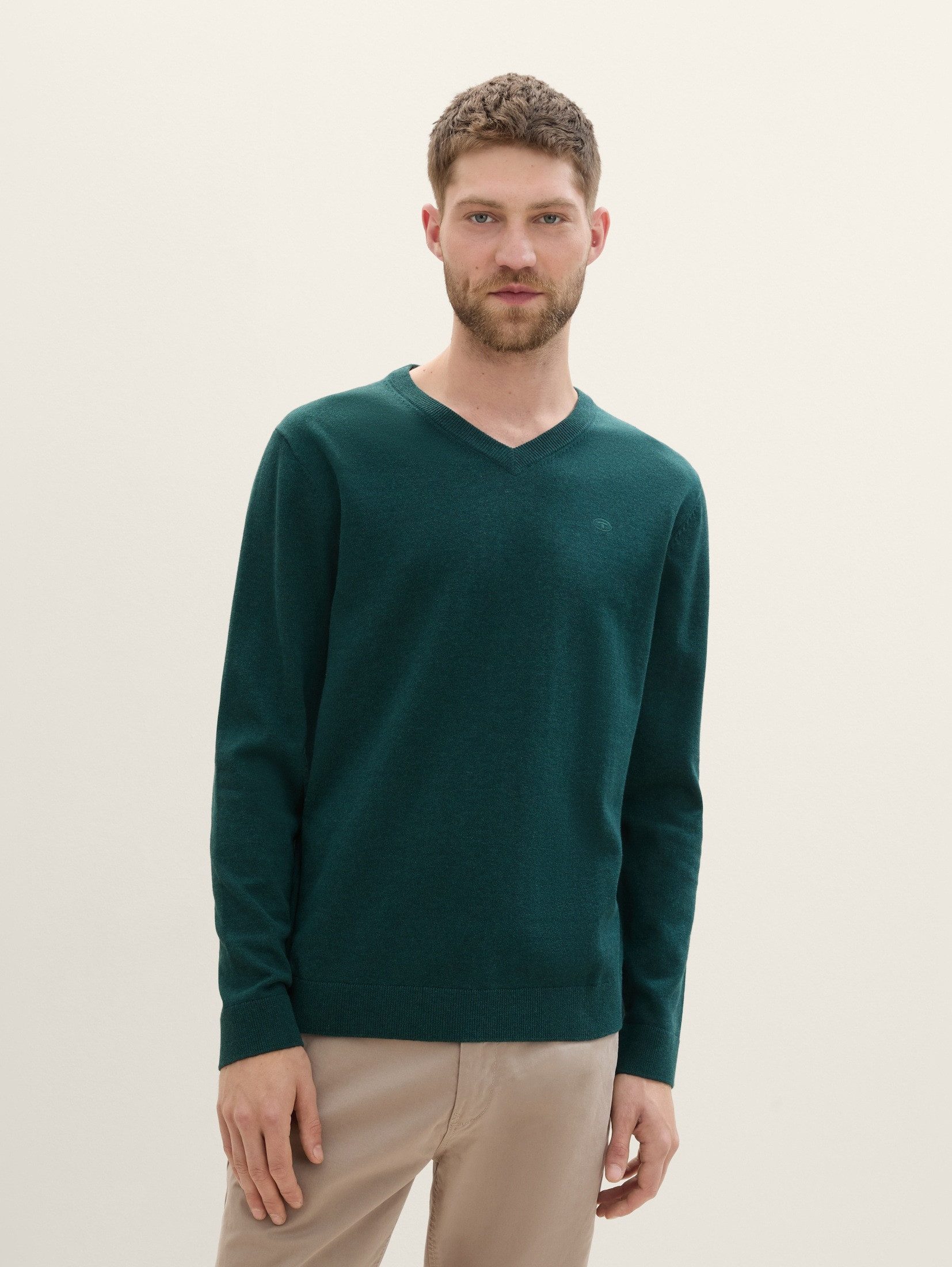 TOM TAILOR Strickpullover Strickpullover mit V-Ausschnitt günstig online kaufen