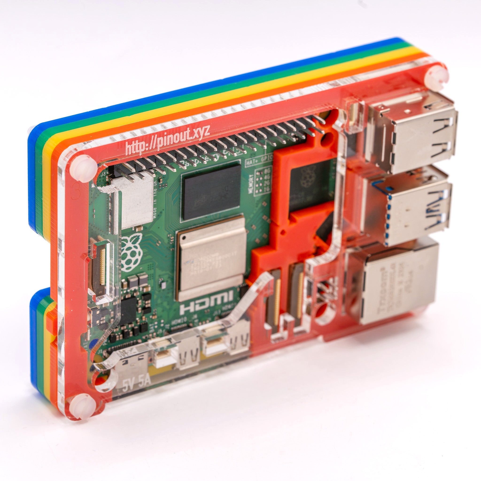 PC-Gehäuse Pibow Coupé Gehäuse für Raspberry Pi 5, Rainbow