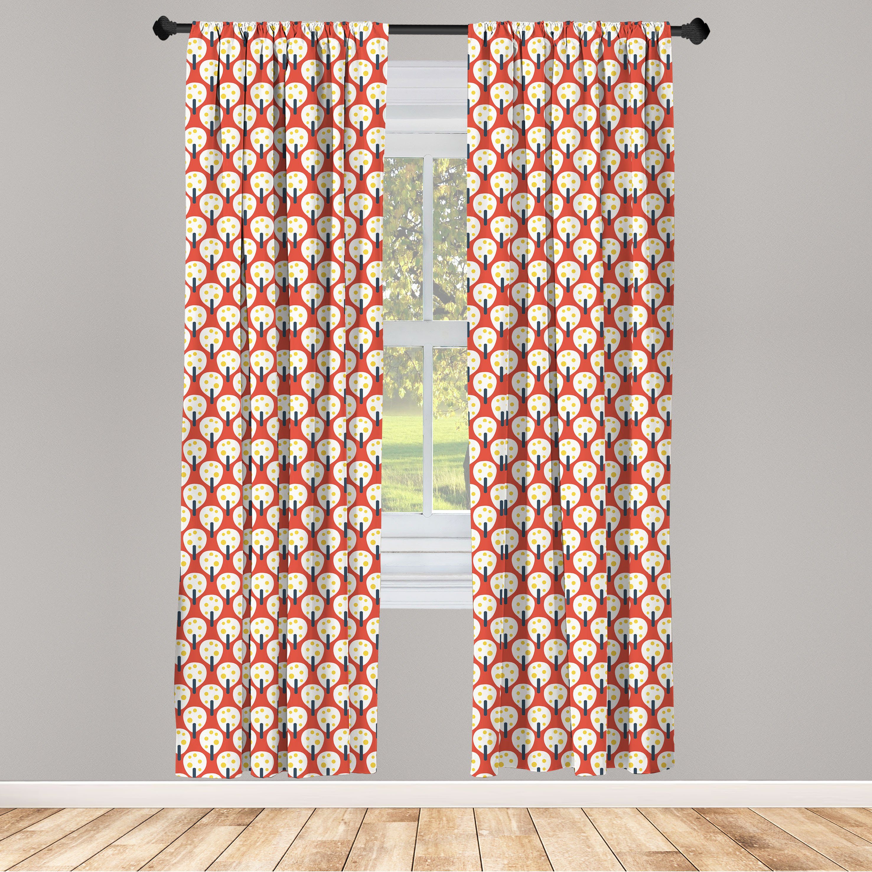 Gardine Vorhang für Wohnzimmer Schlafzimmer Dekor, Abakuhaus, Microfaser, Abstrakt Einfache Kinderobstbäume