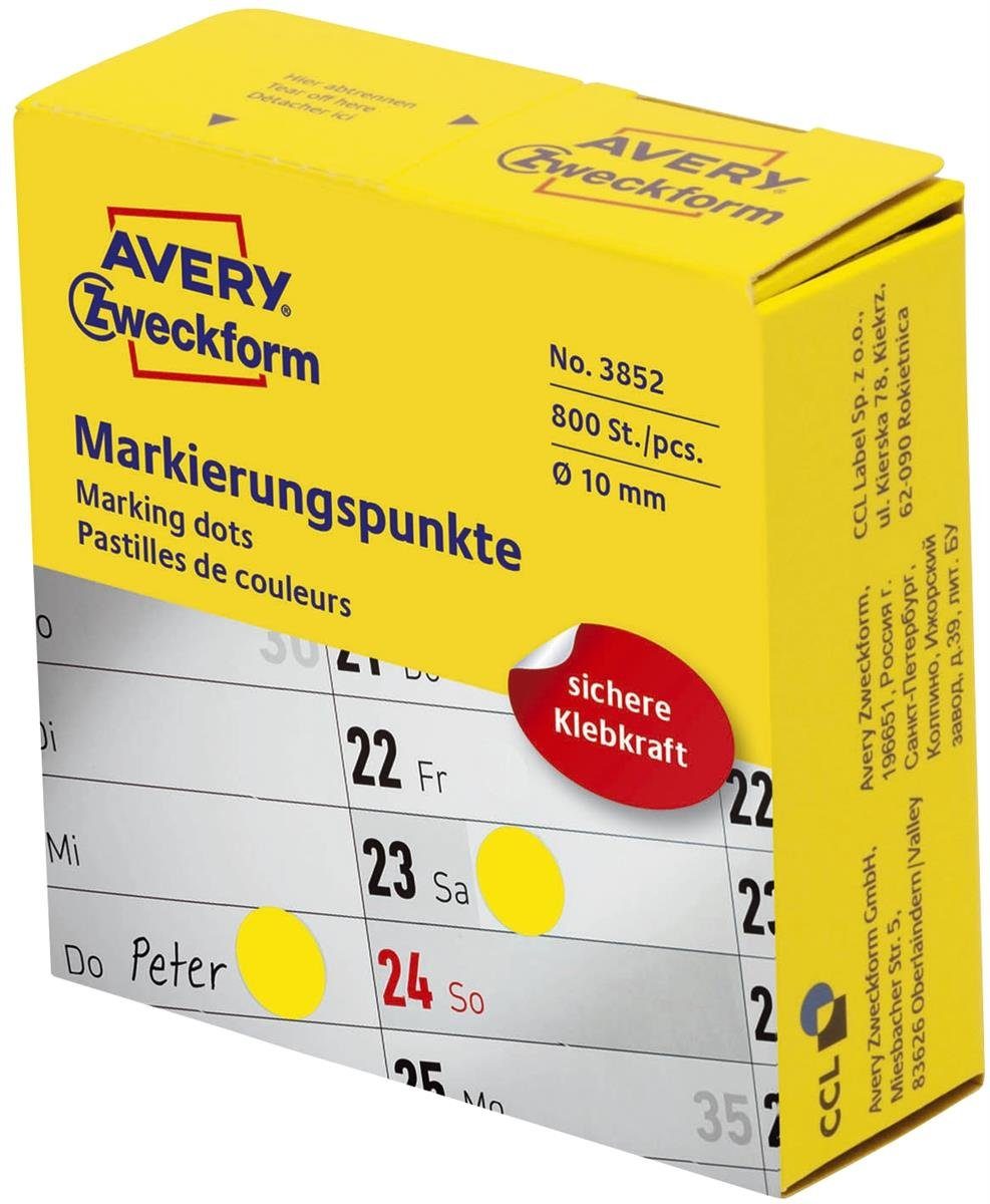 Avery Zweckform Kugelschreiber AVERY Zweckform Markierungspunkte, 10 mm, gelb