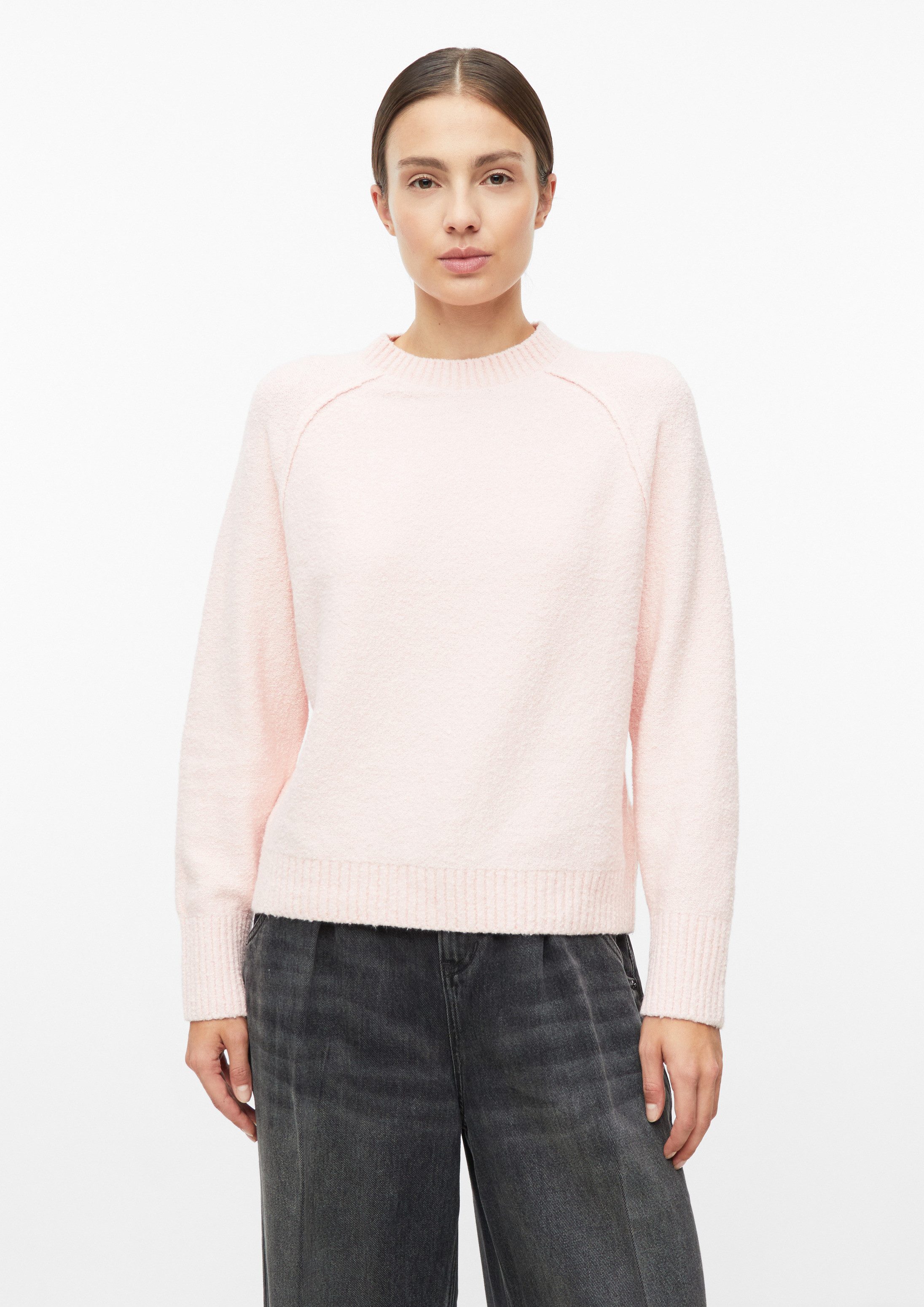 s.Oliver Longpullover Strickpullover Bouclé-Strickpullover im Relaxed Fit