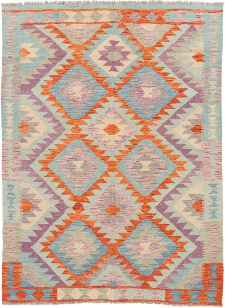 Orientteppich Kelim Afghan 146x196 Handgewebter Orientteppich, Nain Trading, rechteckig, Höhe: 3 mm