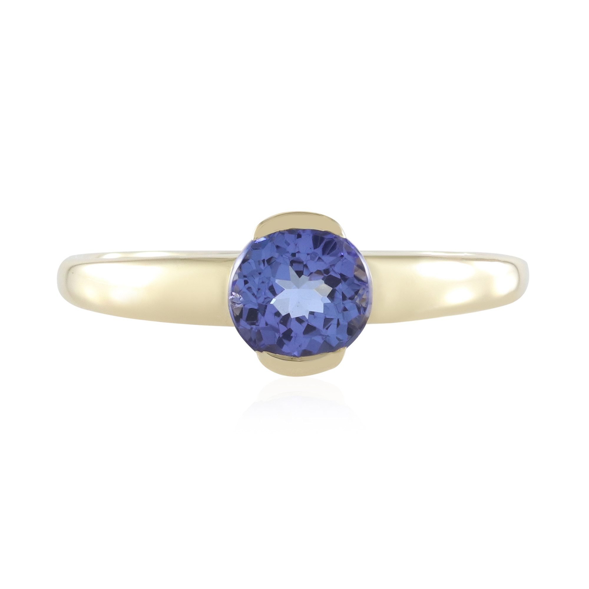 Cavill Solitärring Cavill AAA Tansanit Ring 375er Gelbgold 1 ct Rundschliff Damen (1-tlg)