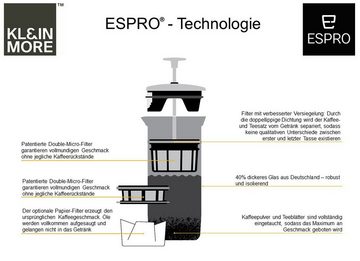 Espro French Press Kanne P7 530 ml Edelstahl Gebürstet, 530l Kaffeekanne, Doppelfilter