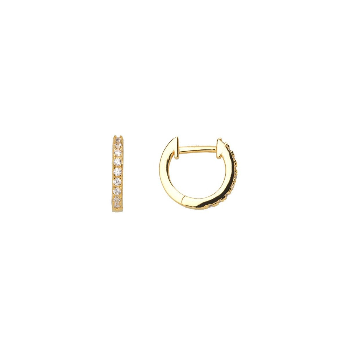XENOX Paar Серьги-кольца Серьги-кольца Серьги Damen Zirkonia Silber Vergoldet 11,5 mm XS8662G
