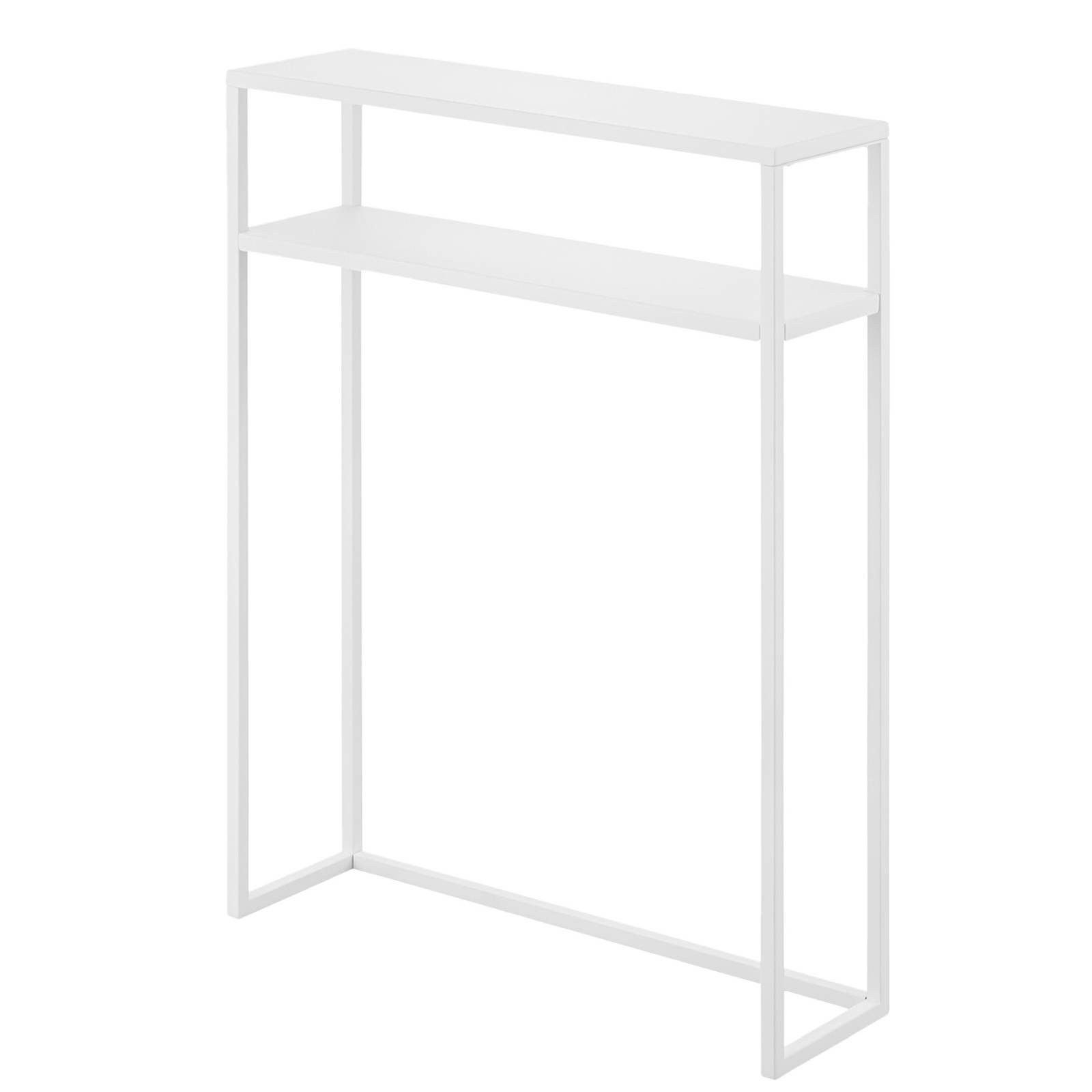 Yamazaki Konsolentisch Tower Ablagetisch Beistelltisch mit 2. Regalebene weiß, Beistelltisch schmal, Flurtisch