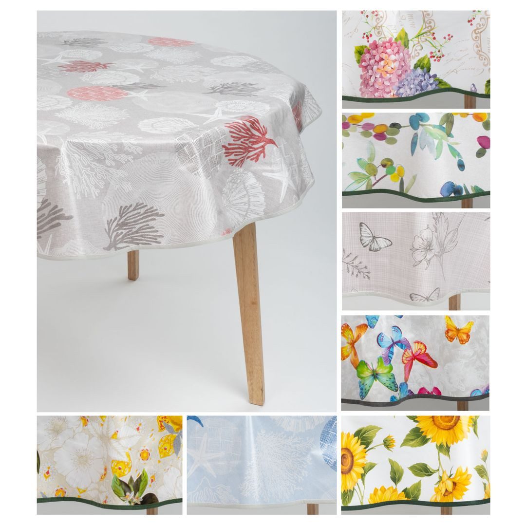 laro Tischdecke laro 140cm runde Wachstuchtischdecke mit Saum-Eingefasst