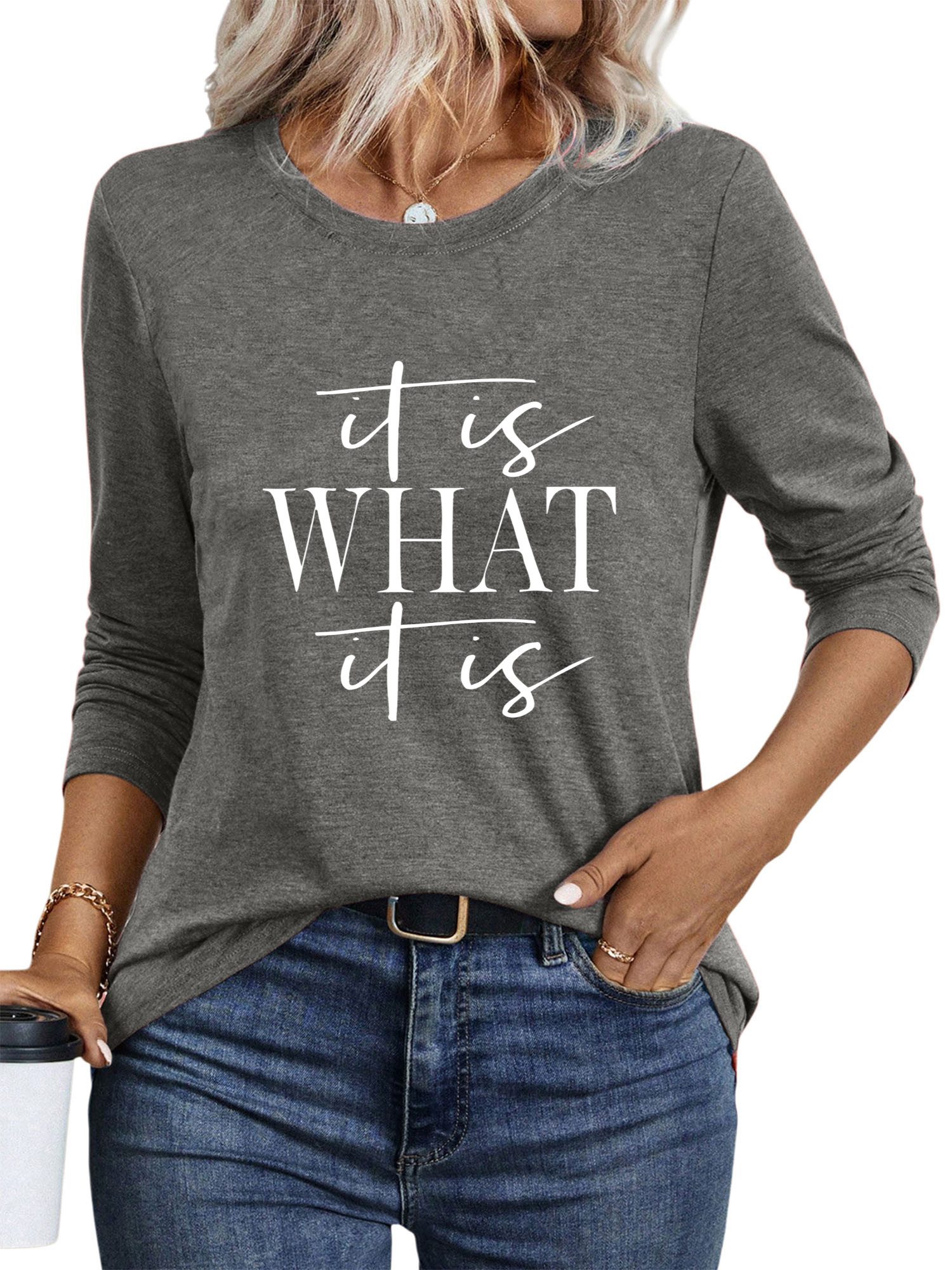 PYLIKE Longsleeve Damen bequemes Basic Rundhalsshirt günstig online kaufen