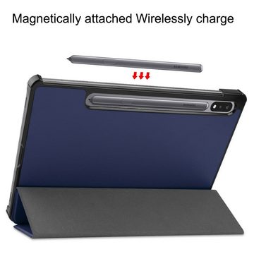 Wigento Tablet-Hülle Premium Smartcover Blau Tasche Etuis Hülle für Samsung Galaxy Tab S7 / Tab S8