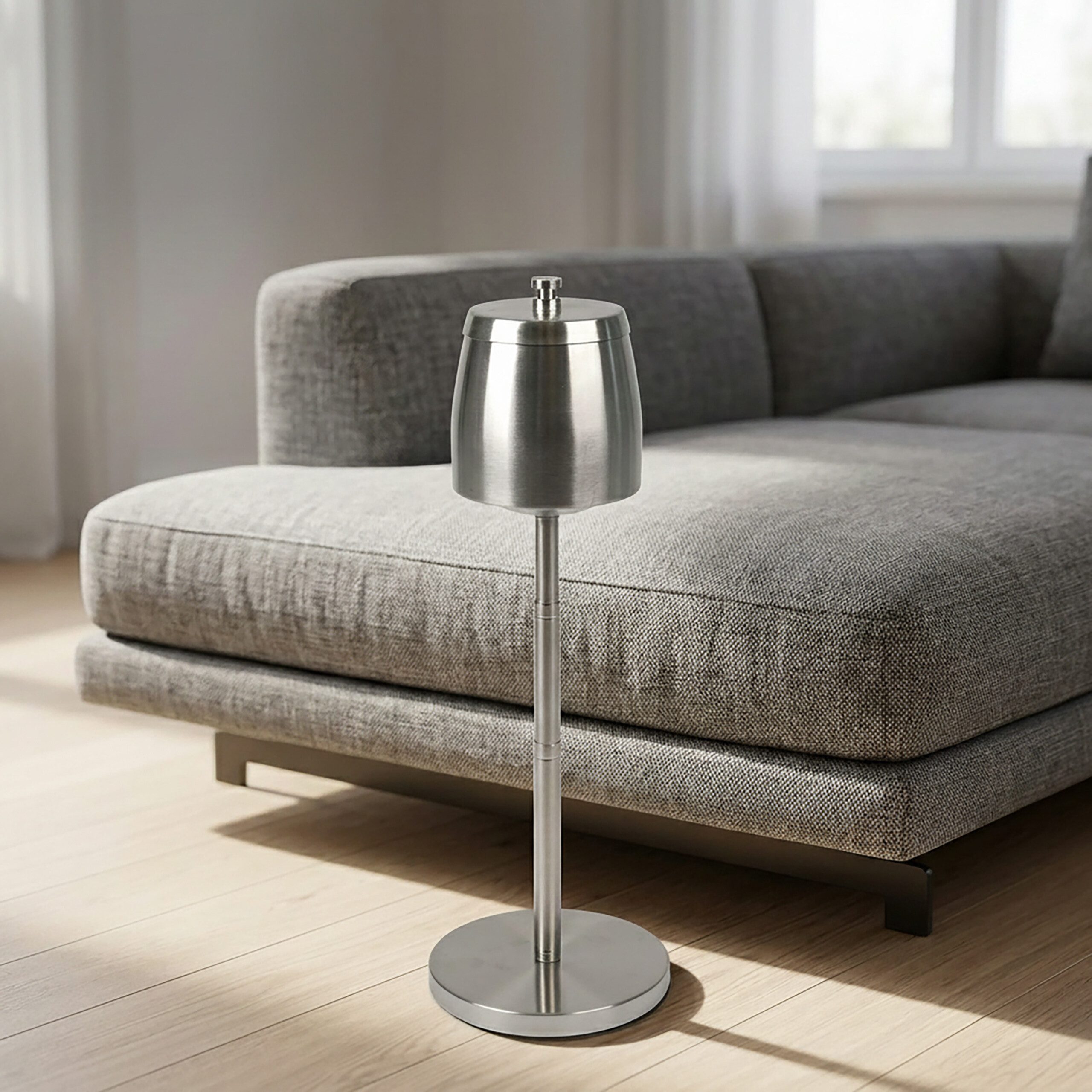 relaxdays Aschenbecher Standaschenbecher Edelstahl – Bild 3 von 5