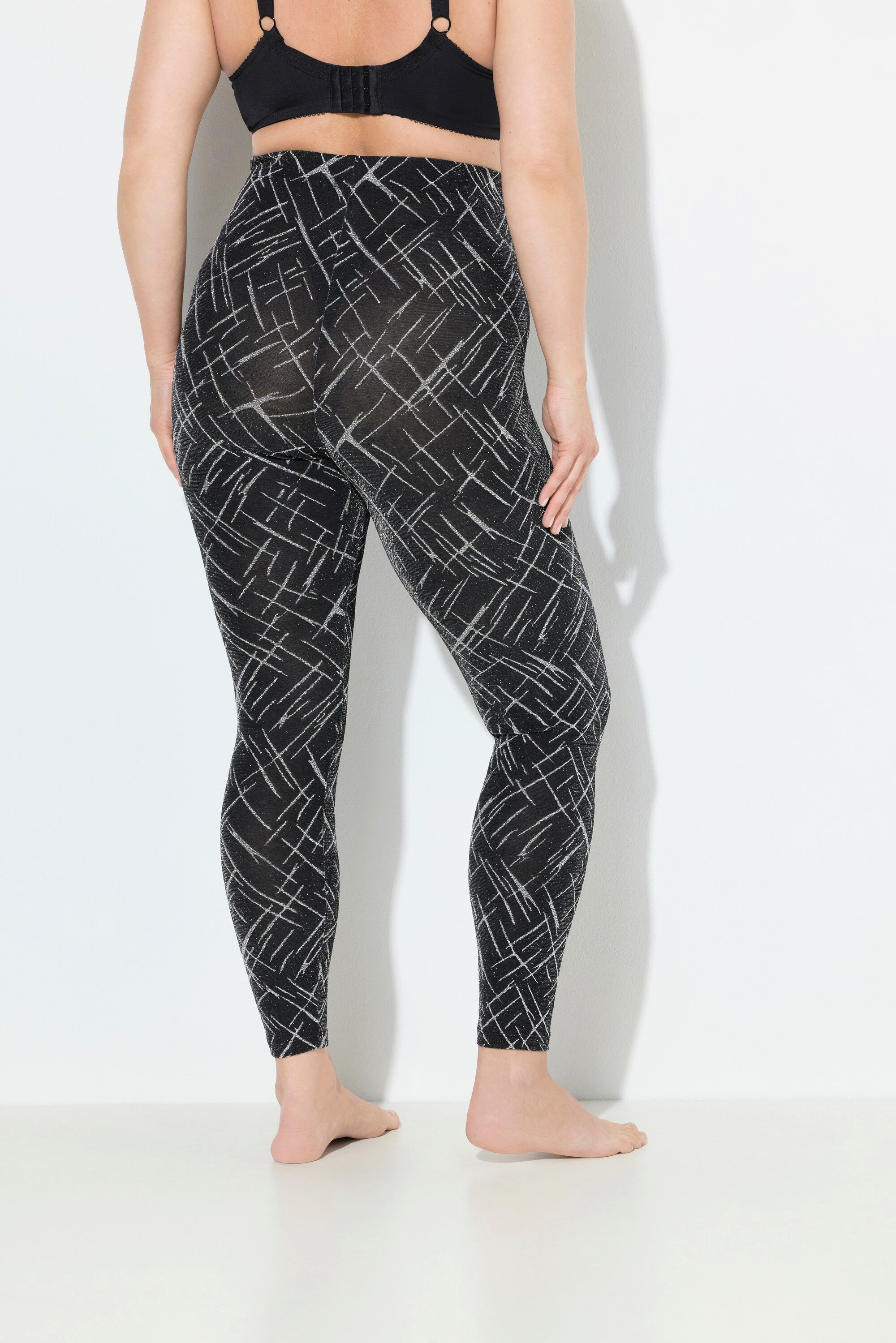 Ulla Popken Feinstrumpfhose Strumpf-Leggings gemustert Glitter