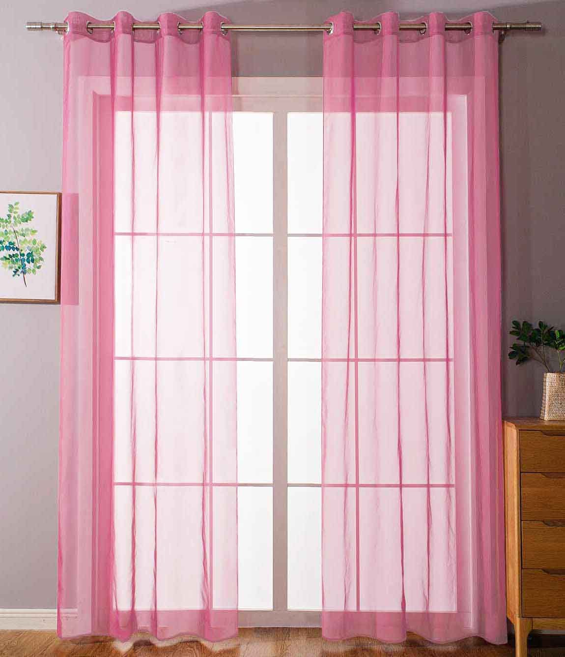 Gardinenbox Gardine (2 St), Ösen, transparent, Voile, Ösenvorhänge Voile »Uni« Bleibandabschluß 20332-cn2