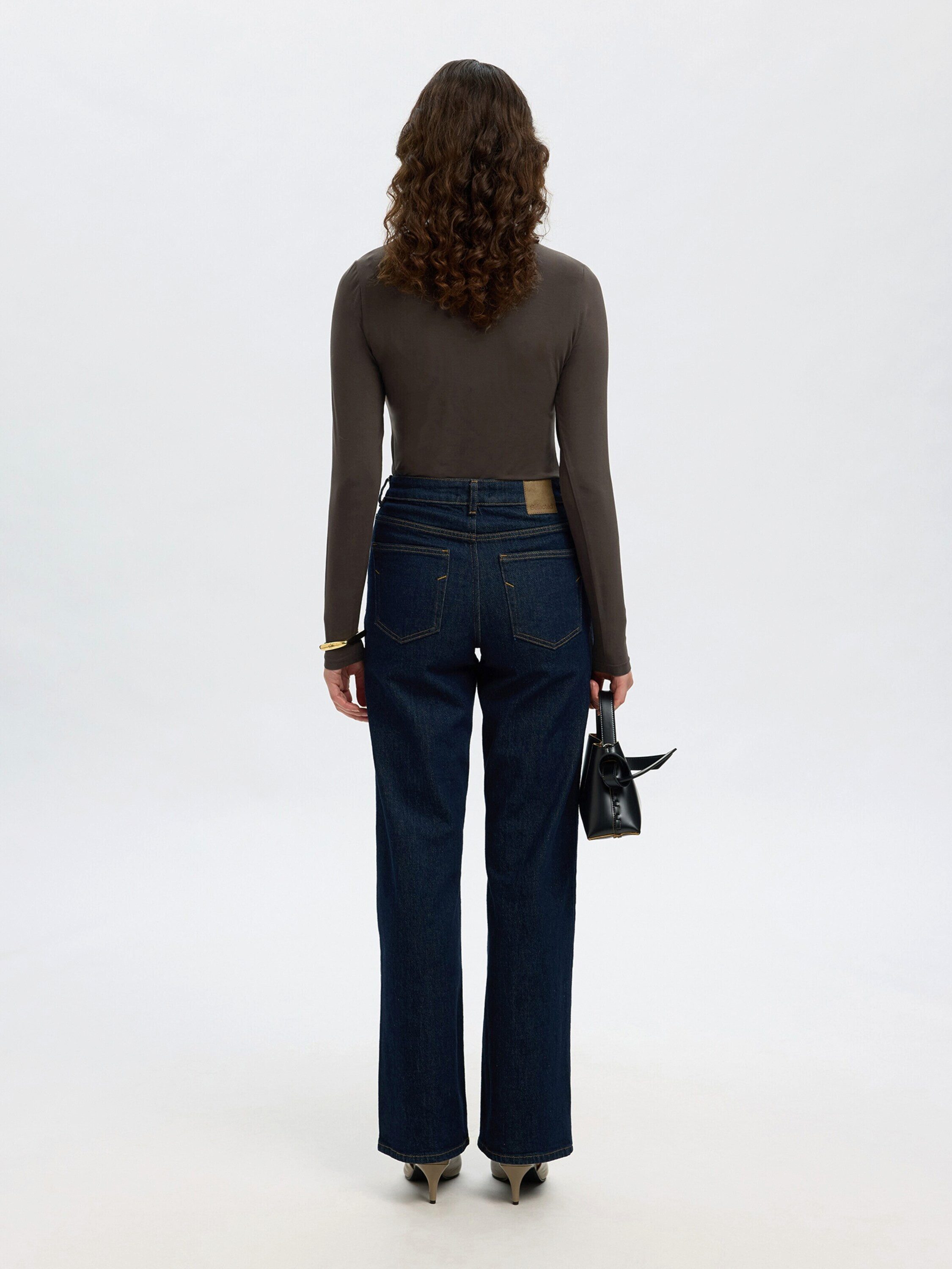 Selected Langarmshirt SLFMANJA (1-tlg) Plain/ohne Details